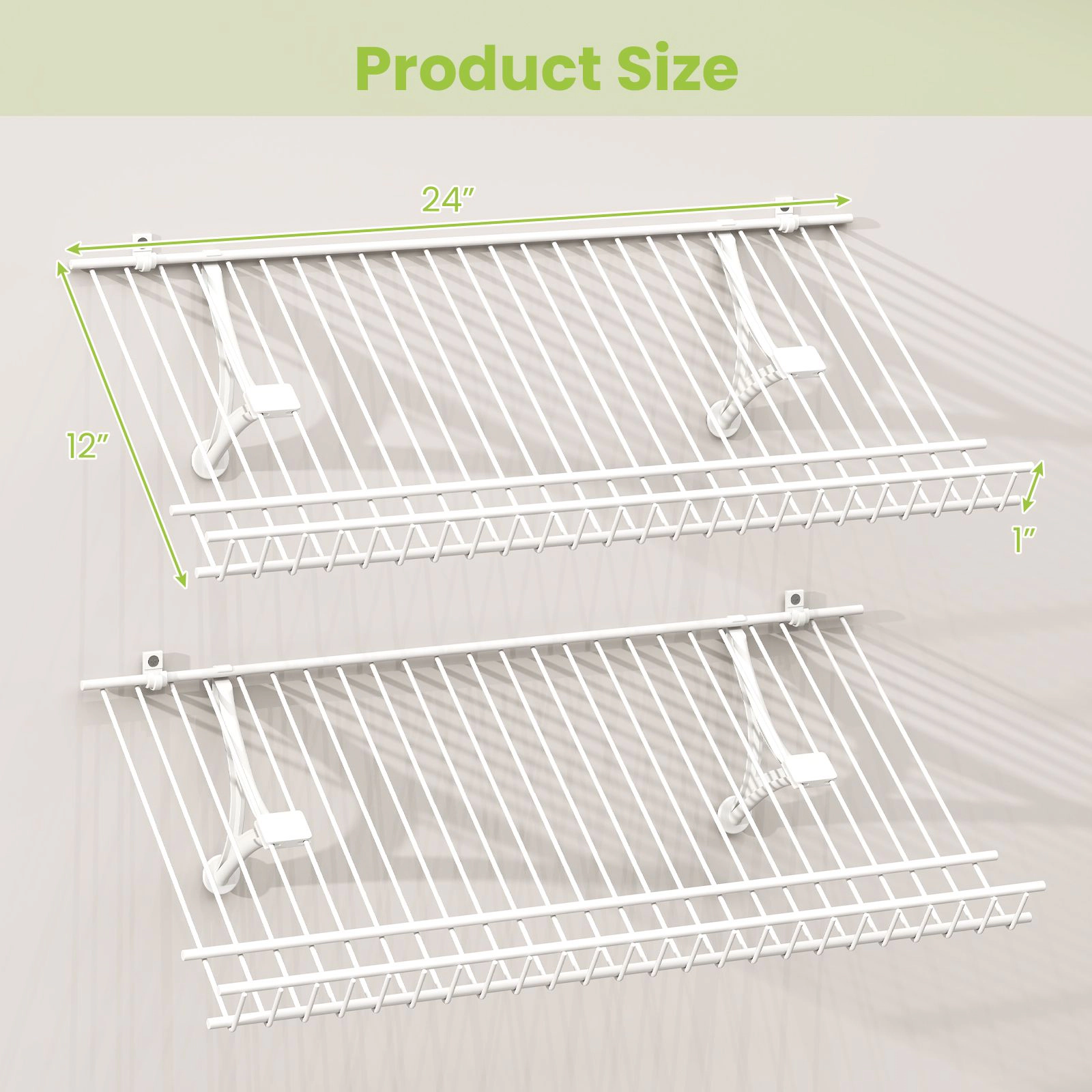SlickBlue Metal Wall Mounted Shoe Rack, Floating Storage Shelves