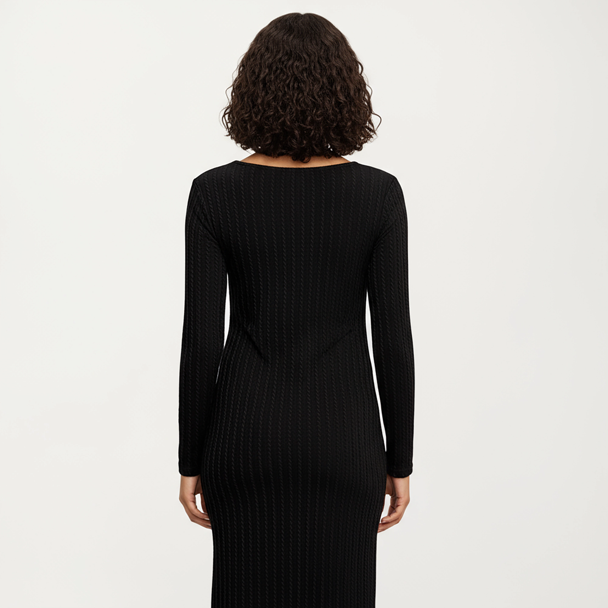 Anna-Kaci Women's Ribbed Knit Maternity Long Sleeves Scoop Neckline Stretch Fit Dress