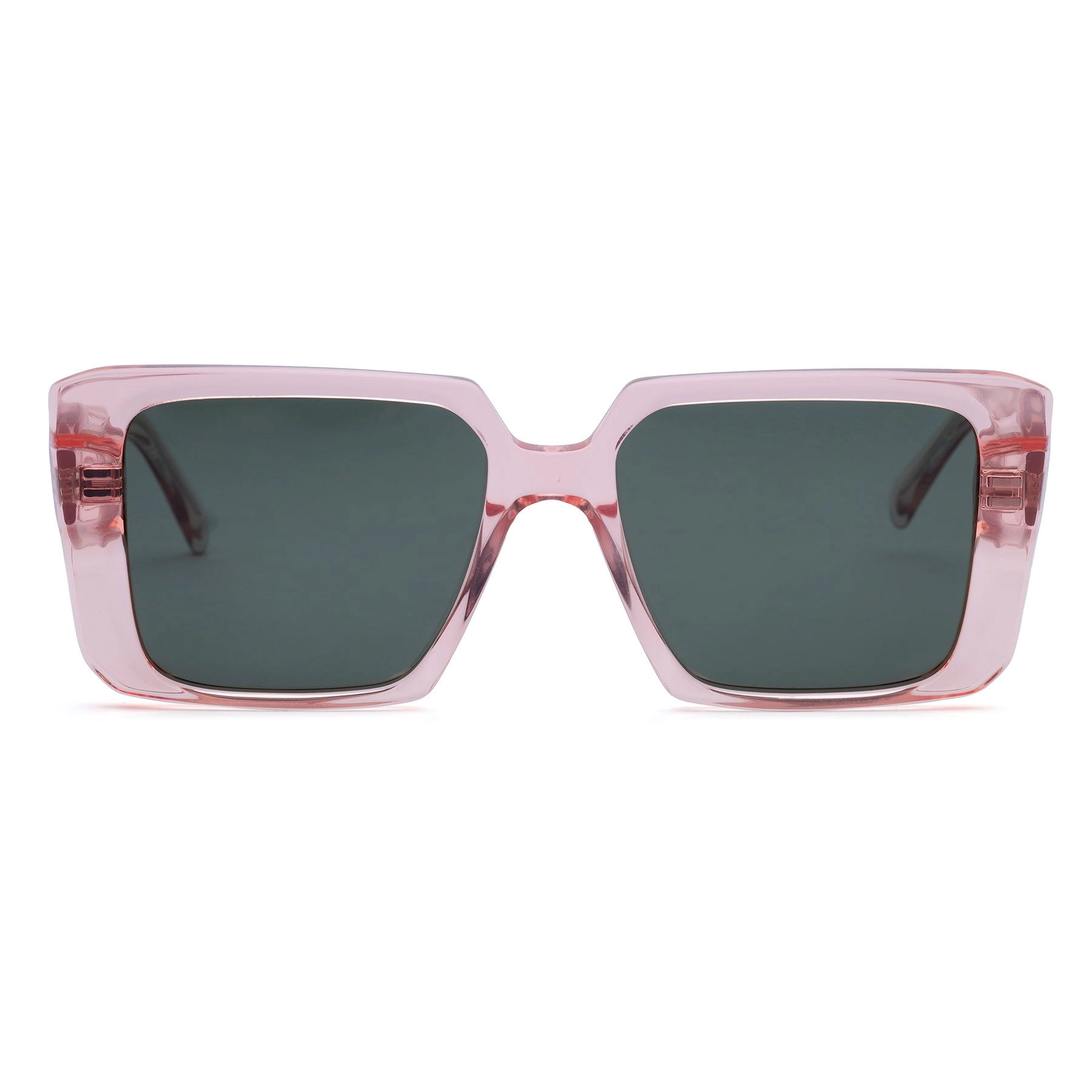AGP PARIS Women's Chunky Transparent Square Acetate Polarized Lens UV400 Sunglasses