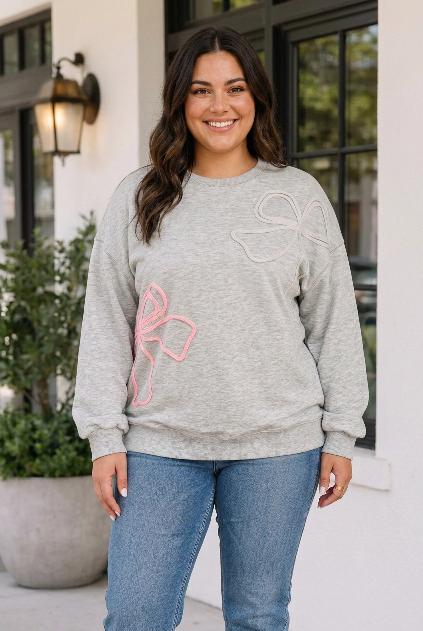 Threaded Pear Yuliana Drop Shoulder PLUS Sweatshirt