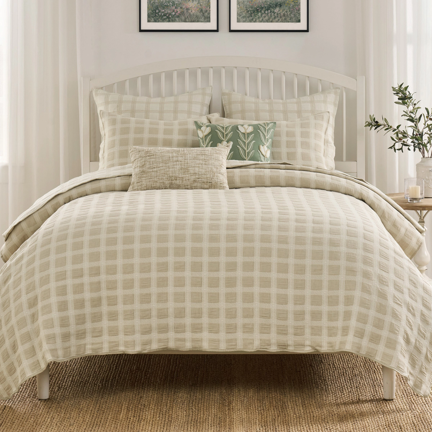 Greenland Home Fashions Millhouse Cotton Reversible Lightweight 3PC Coverlet Set