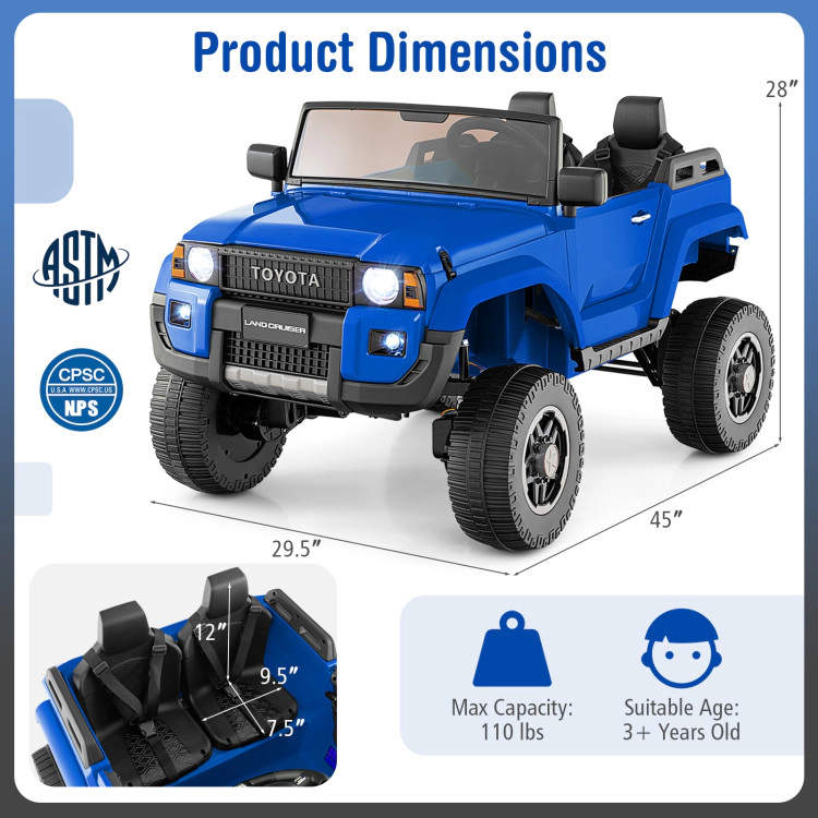 Hivvago 24V 2 Seater Ride on Car 4WD/2WD Switchable for Kids with Remote Ages 3+