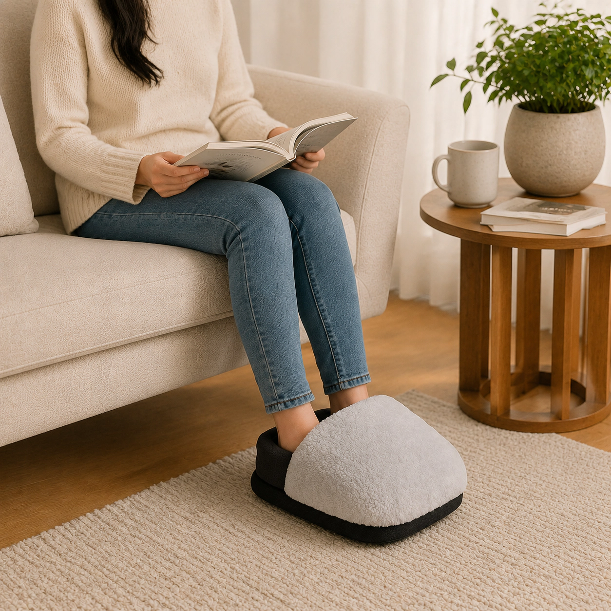 Pursonic Unisex Heated Foot Warmer & Massage Therapy Device – Ultra Plush Warming Foot Massager for Relaxation & Comfort