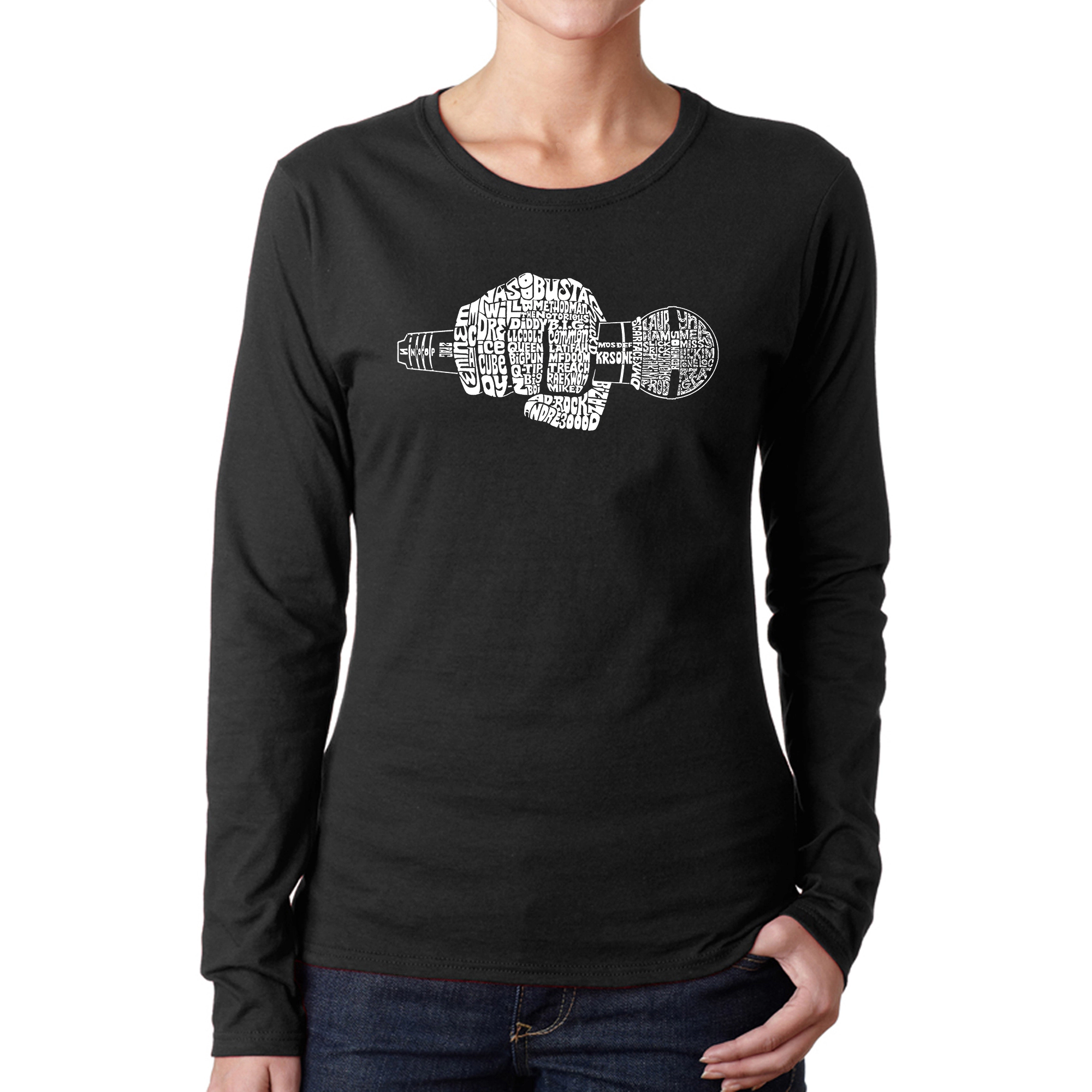 LA Pop Art Women's Word Long Sleeve T-Shirt - 90's Rappers