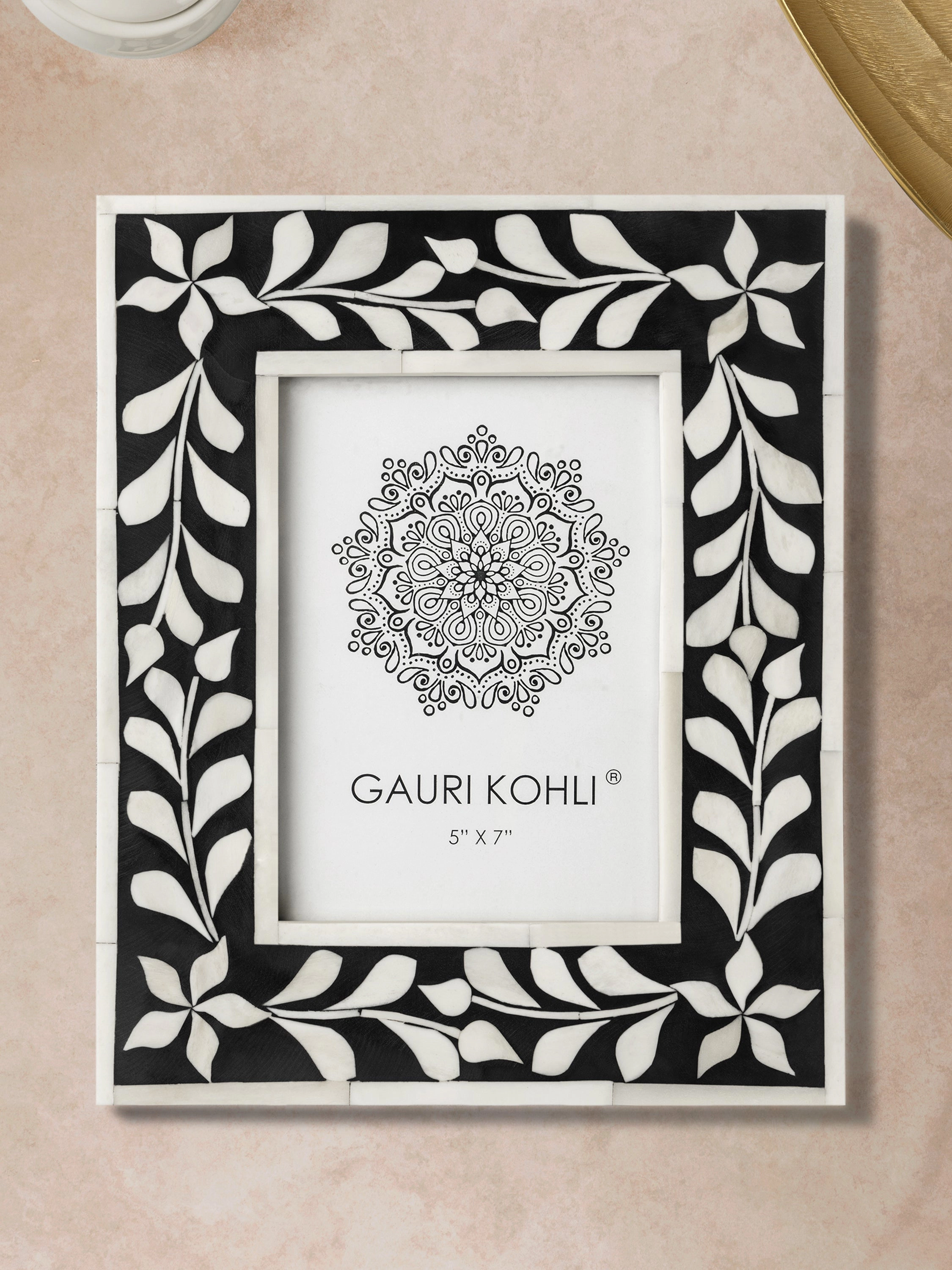 GAURI KOHLI Sirohi Bone Inlay Picture Frame, Black