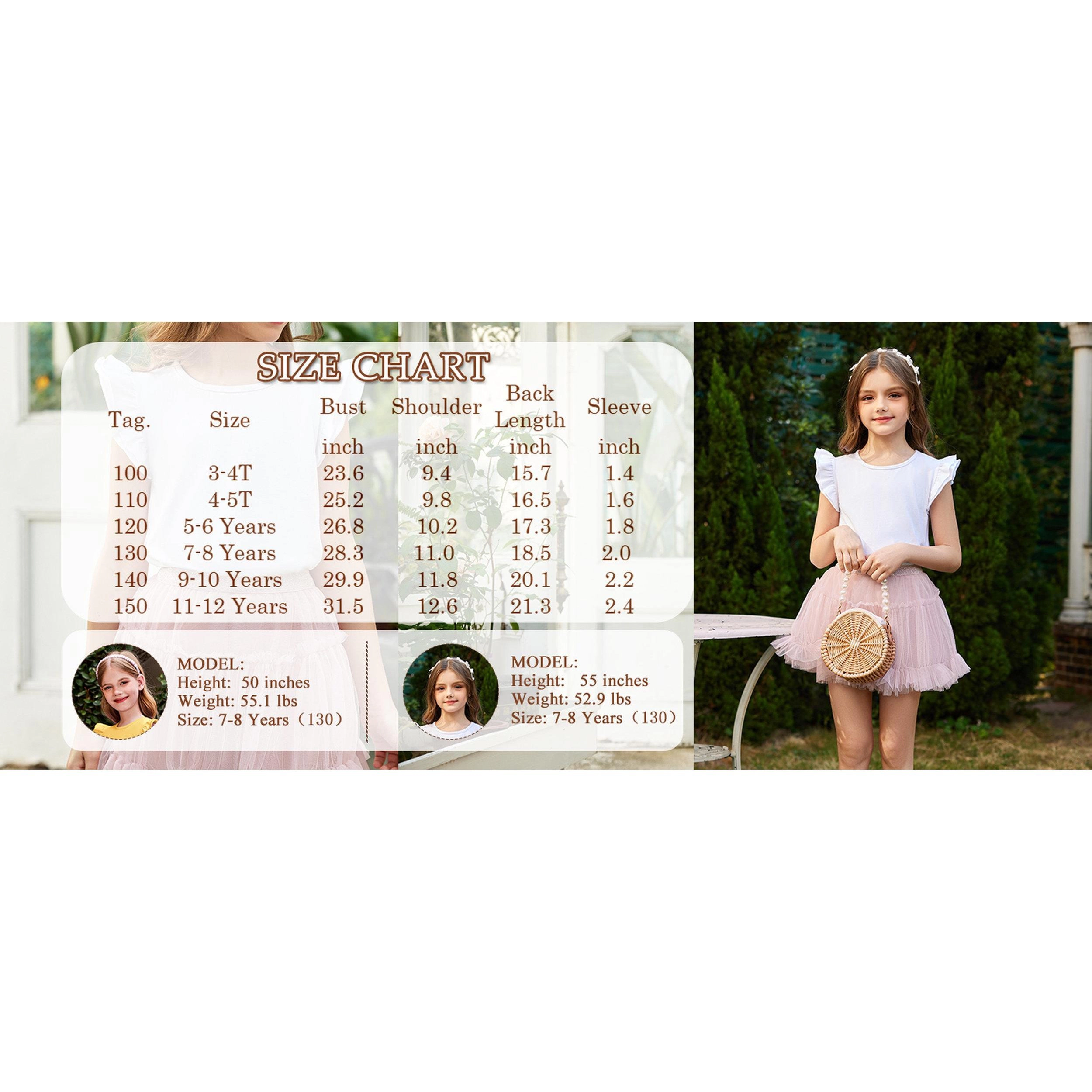 Arshiner Girls Short Sleeve T Shirt Cute Flying Sleeves Summer Casual Blouse Tunic Tops