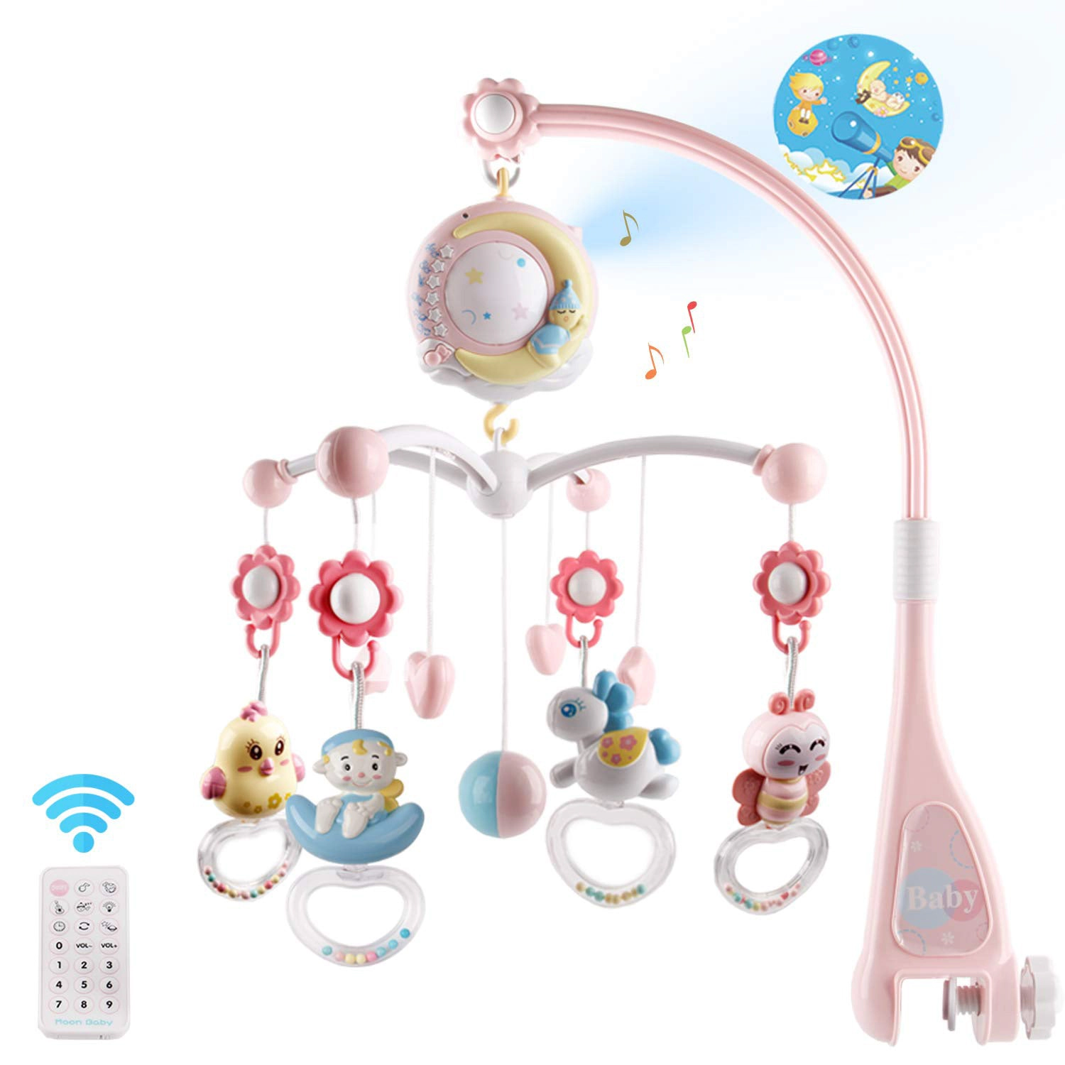 GBruno Kids' Kids' Musical Crib Mobile With Star Projector