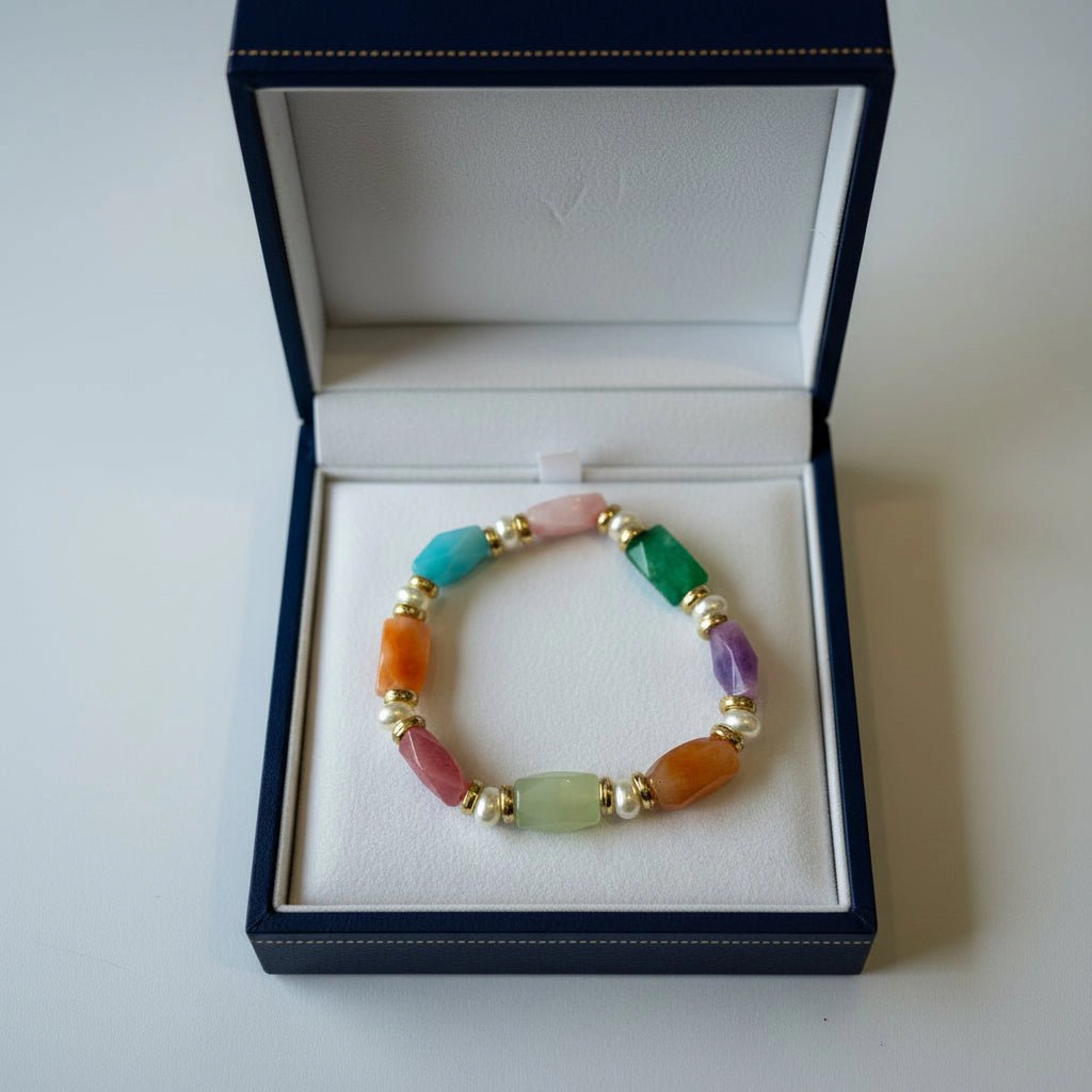 DressAtR Women's Multi Stone Stretch Bracelet