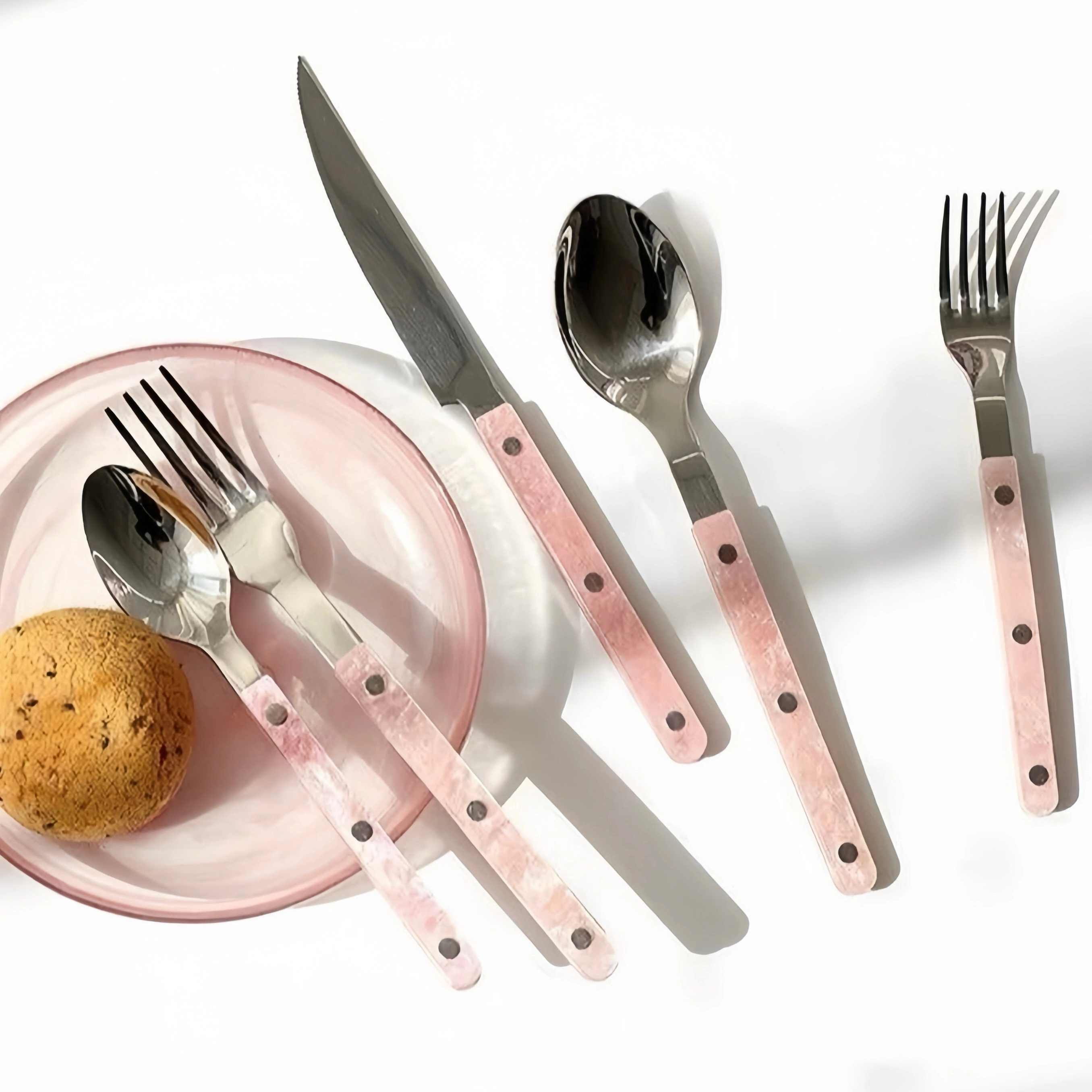 Inspecial Home Modern Pink Salt Lake Flatware Set of 10