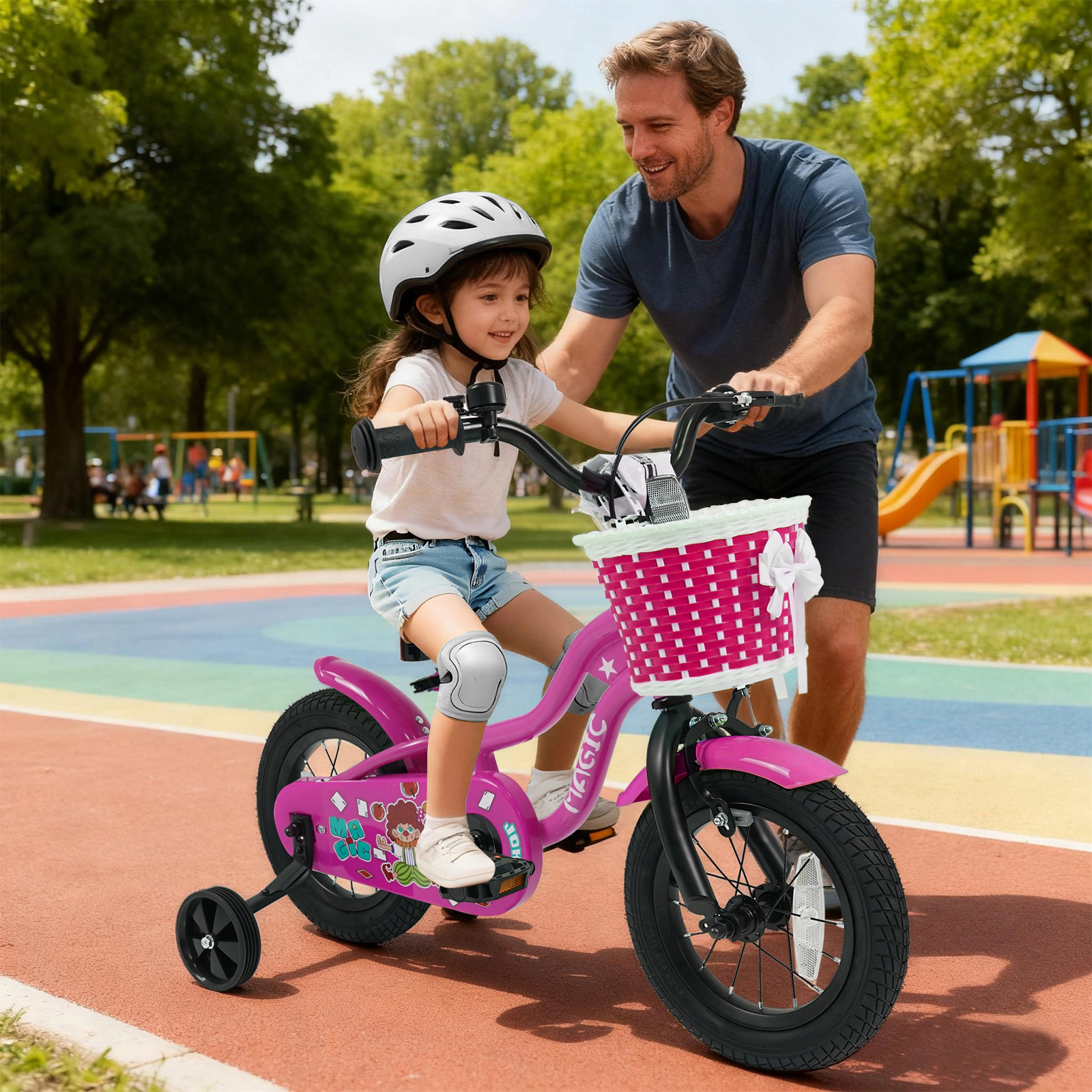 SUGIFT Detachable Training Wheels and Adjustable Saddle Kids Bike