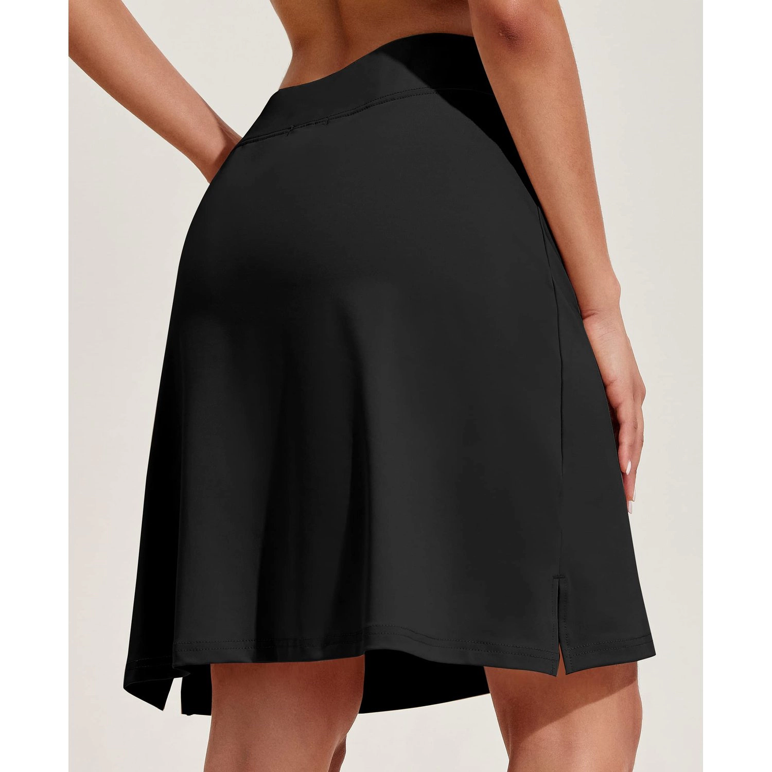 Pinspark Womens High Waist A-Line Midi Skirt Abstract Print Side Slit Casual Skirts