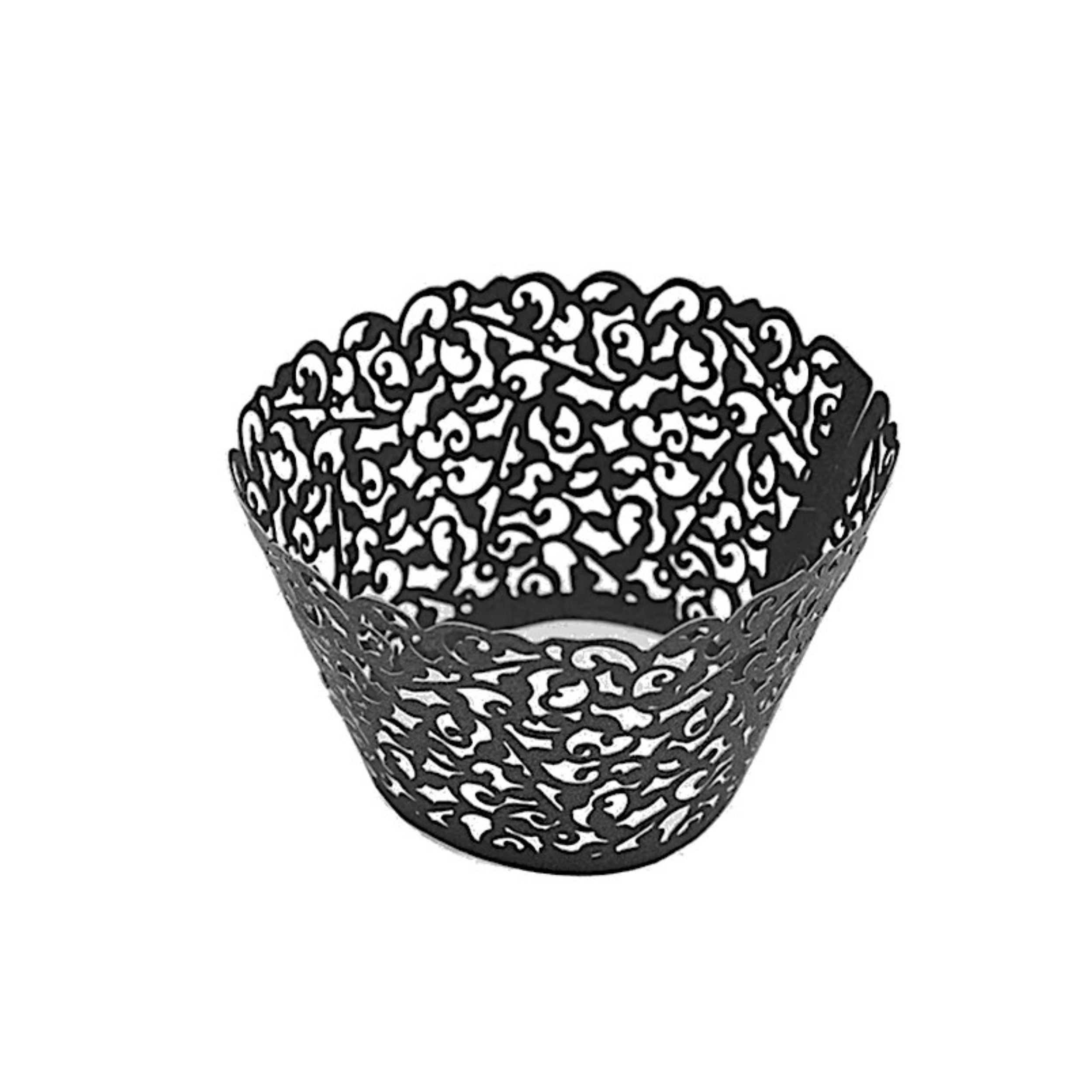 Home Collection Pack of 25 Laser Cut Lace Cupcake Wrappers