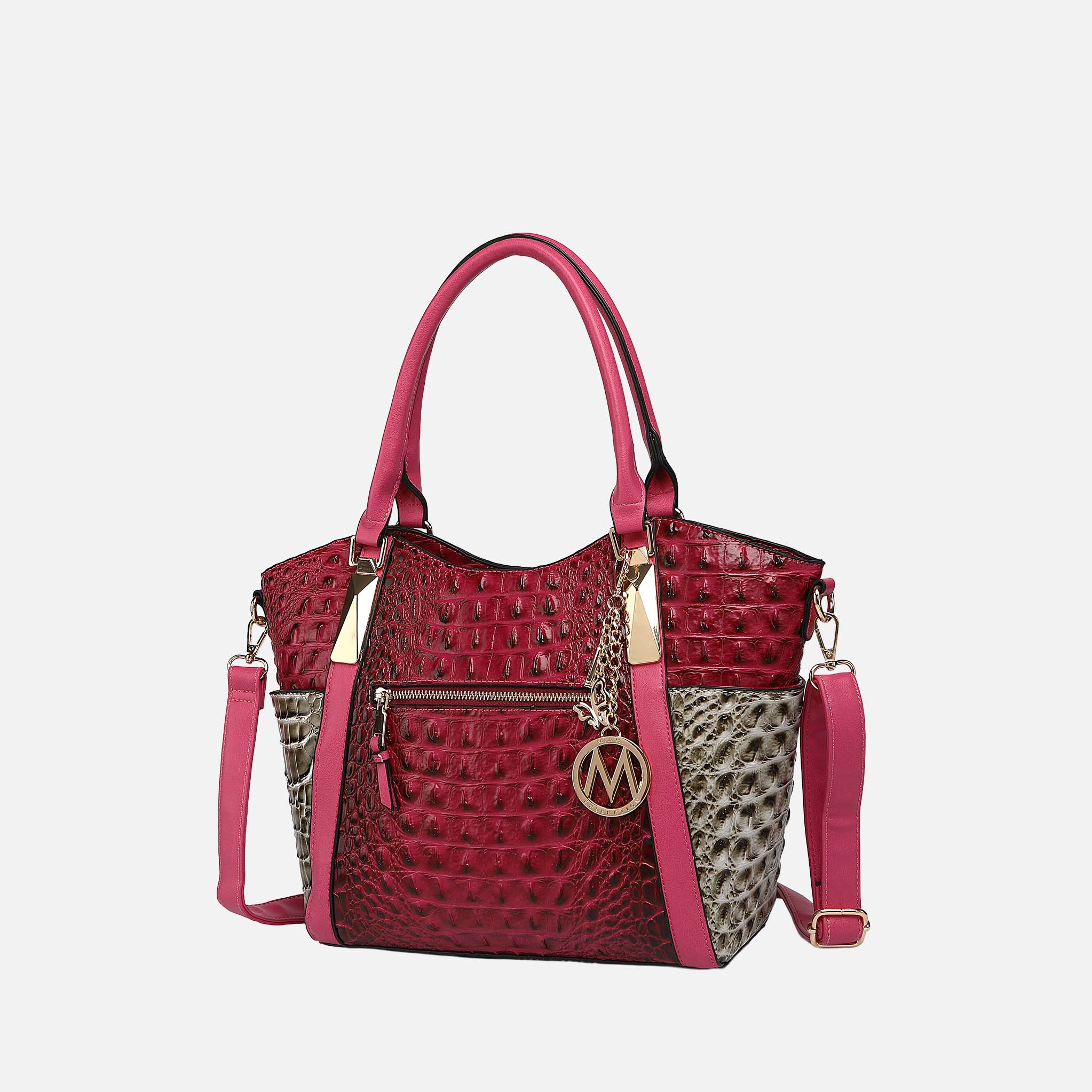 MKF Collection by Mia K.  Janise Croco Tote Handbag - Crocodile Embossed Faux Leather