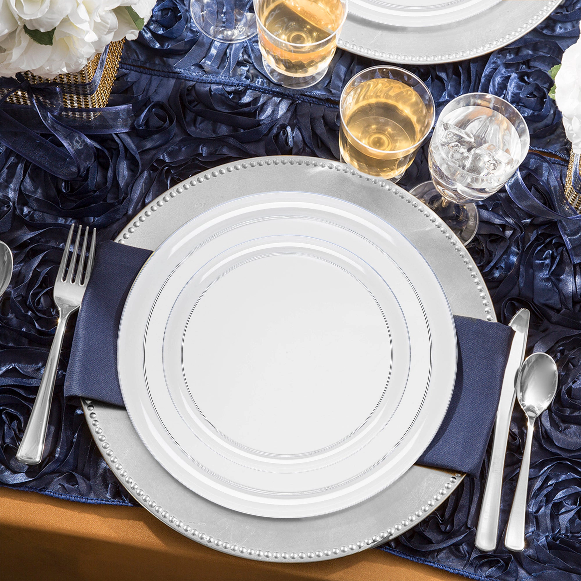 Smarty Had A Party Clear Flat Round Disposable Plastic Wedding Value Set