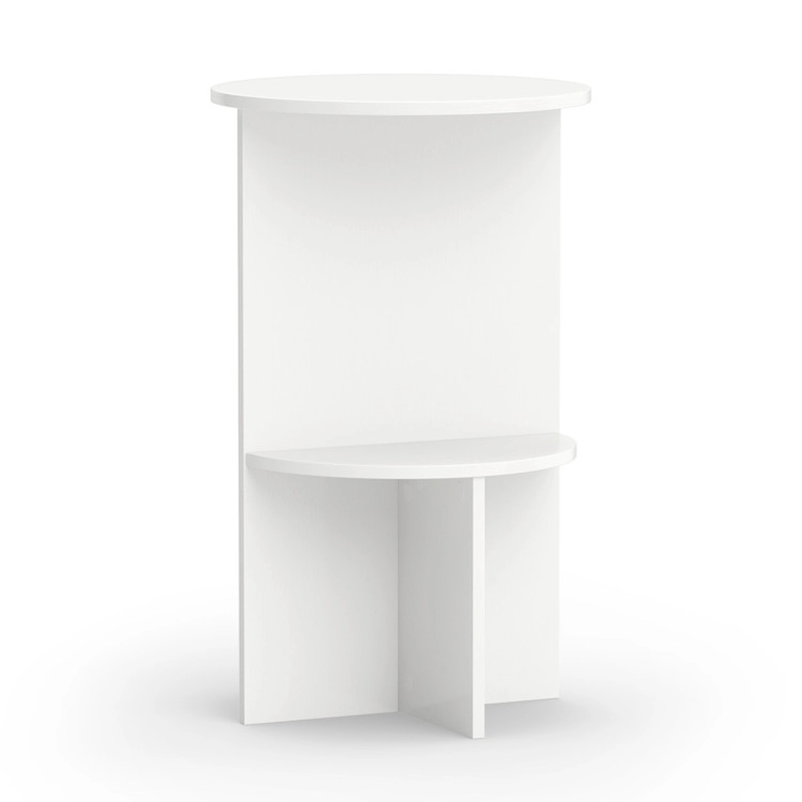 SUGIFT 2-Tier Round Side Table Storage Shelf 66-lb Tabletop Capacity 33-lb Shelf Capacity Small-Space Accent Table White