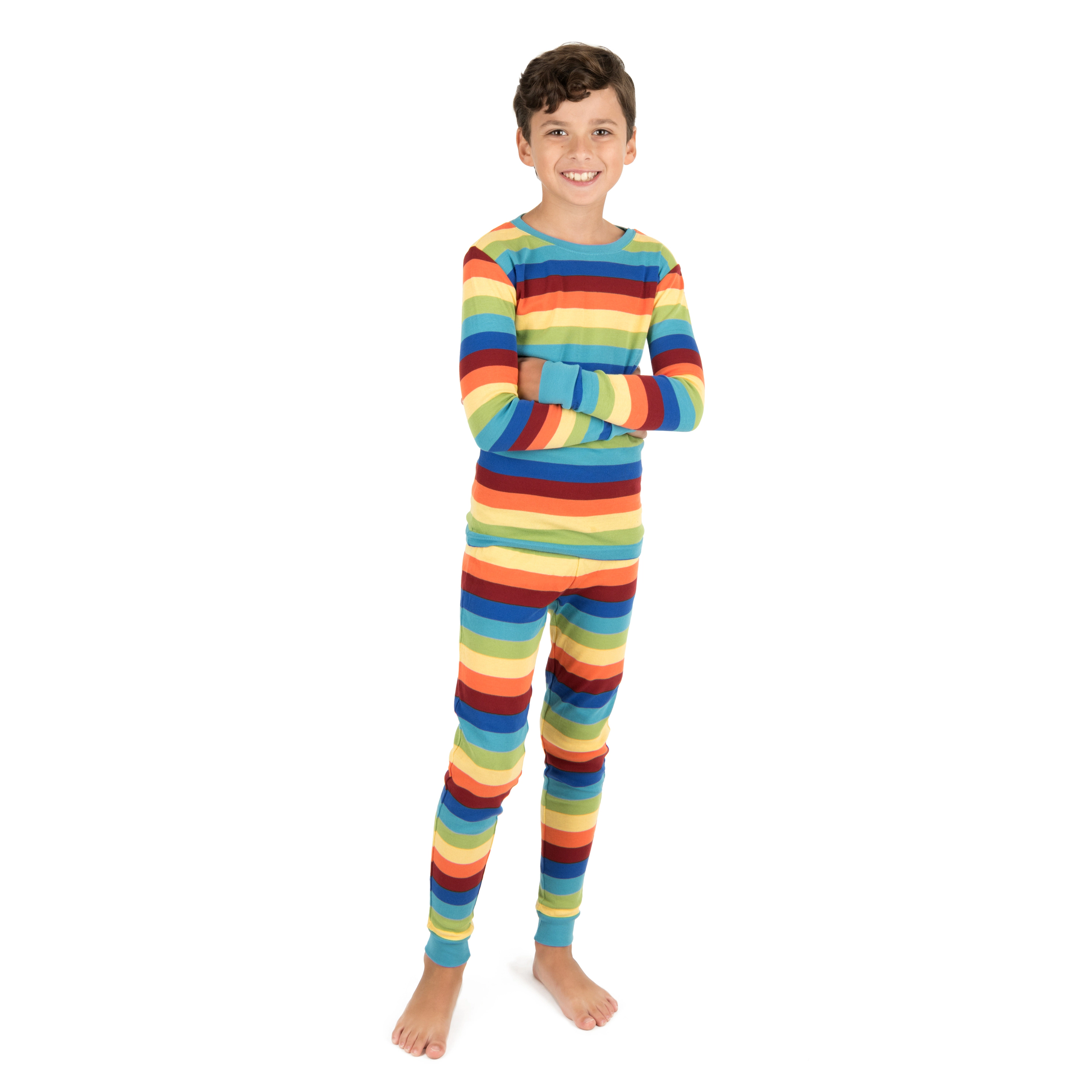 Leveret Toddler/Kids 2-pc Cotton Snug Fit Colorful Striped Pajamas