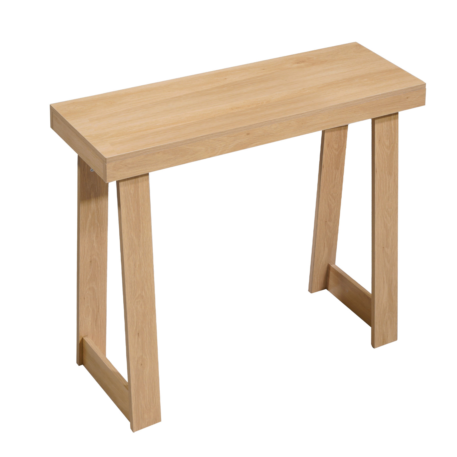 HONGGE Farmhouse Console Table Behind Couch, Wooden Rectangle Narrow Sofa Desk for Hallway Bedroom Living Room Foyer