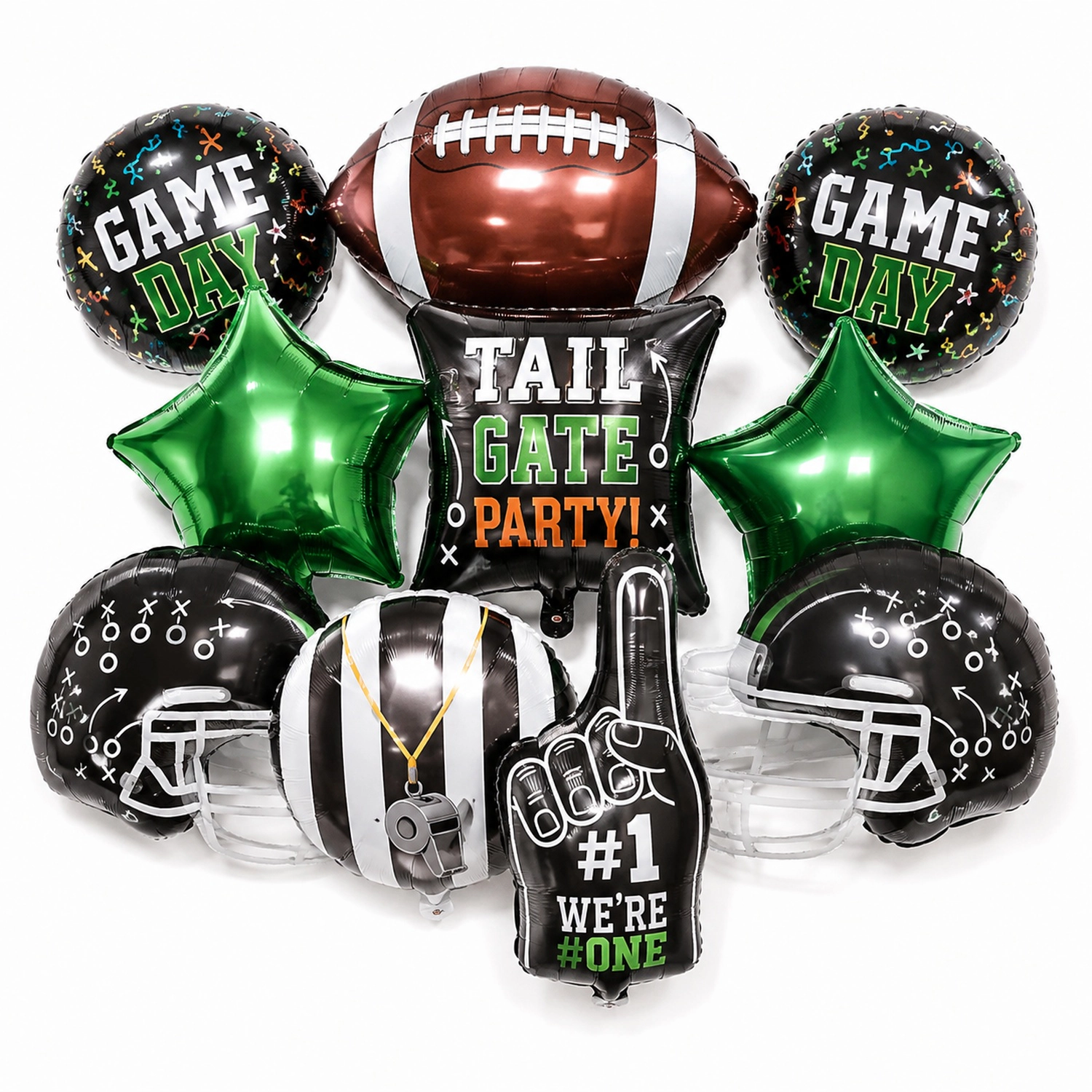LoonBalloon Medium Shape Tailgate Balloon Assortment - 15 Pack, Multicolor