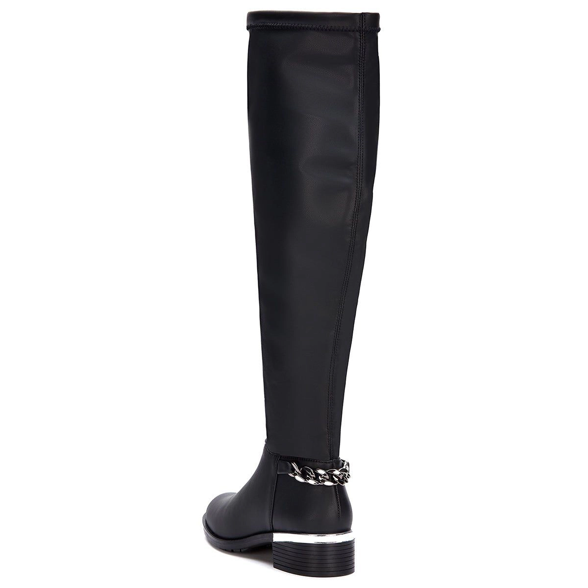 Andrea Tall Riding Boots With Chain Accent