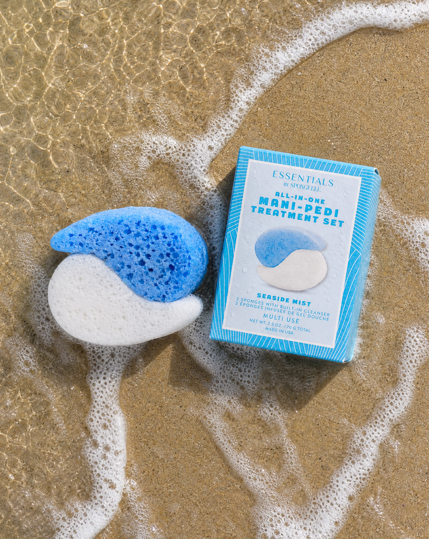 ESSENTIALS BY SPONGELLE- MANI/PEDI BUFFER SET- SEASIDE MIST