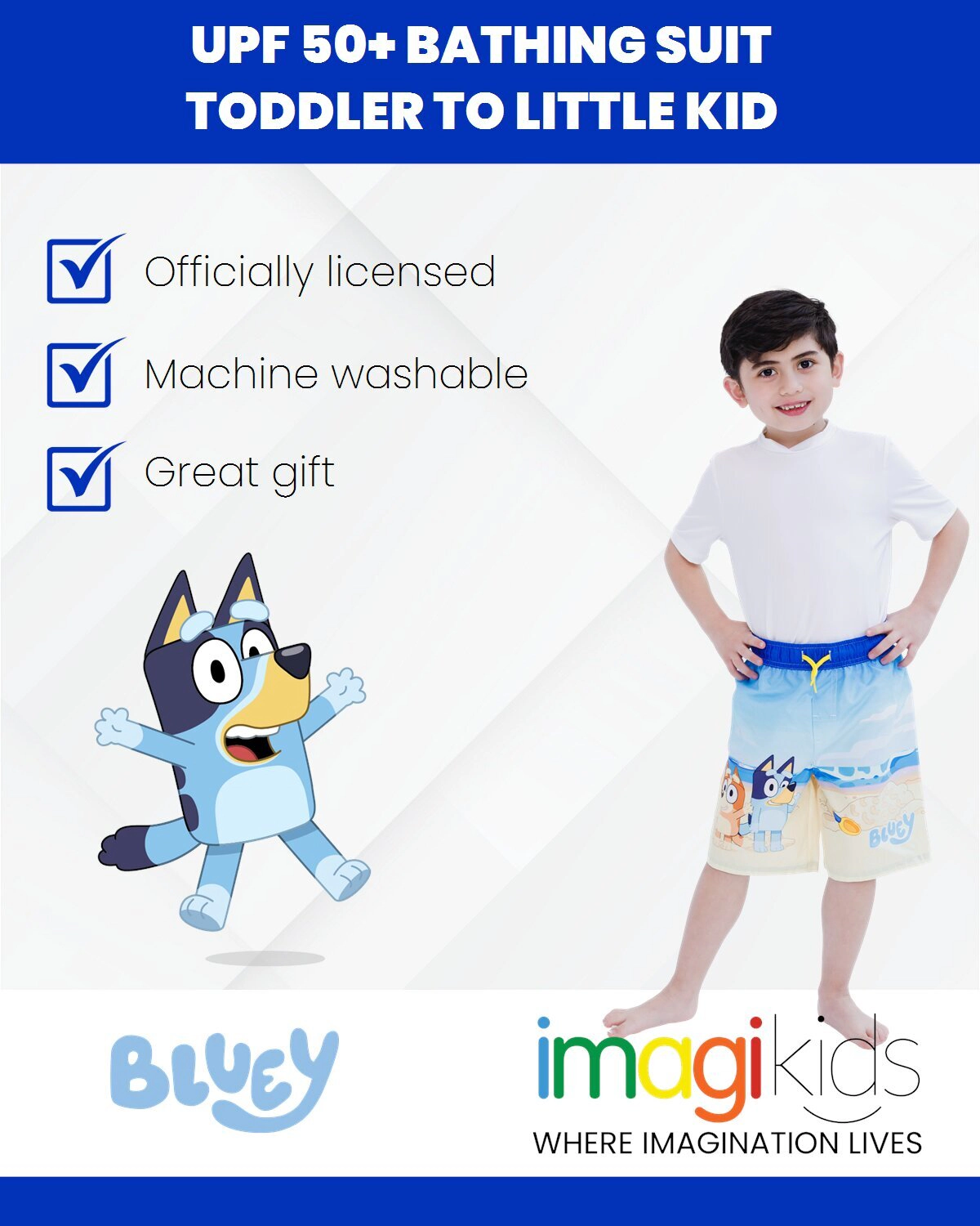 Bluey Boys' Swimwear Swim Trunks