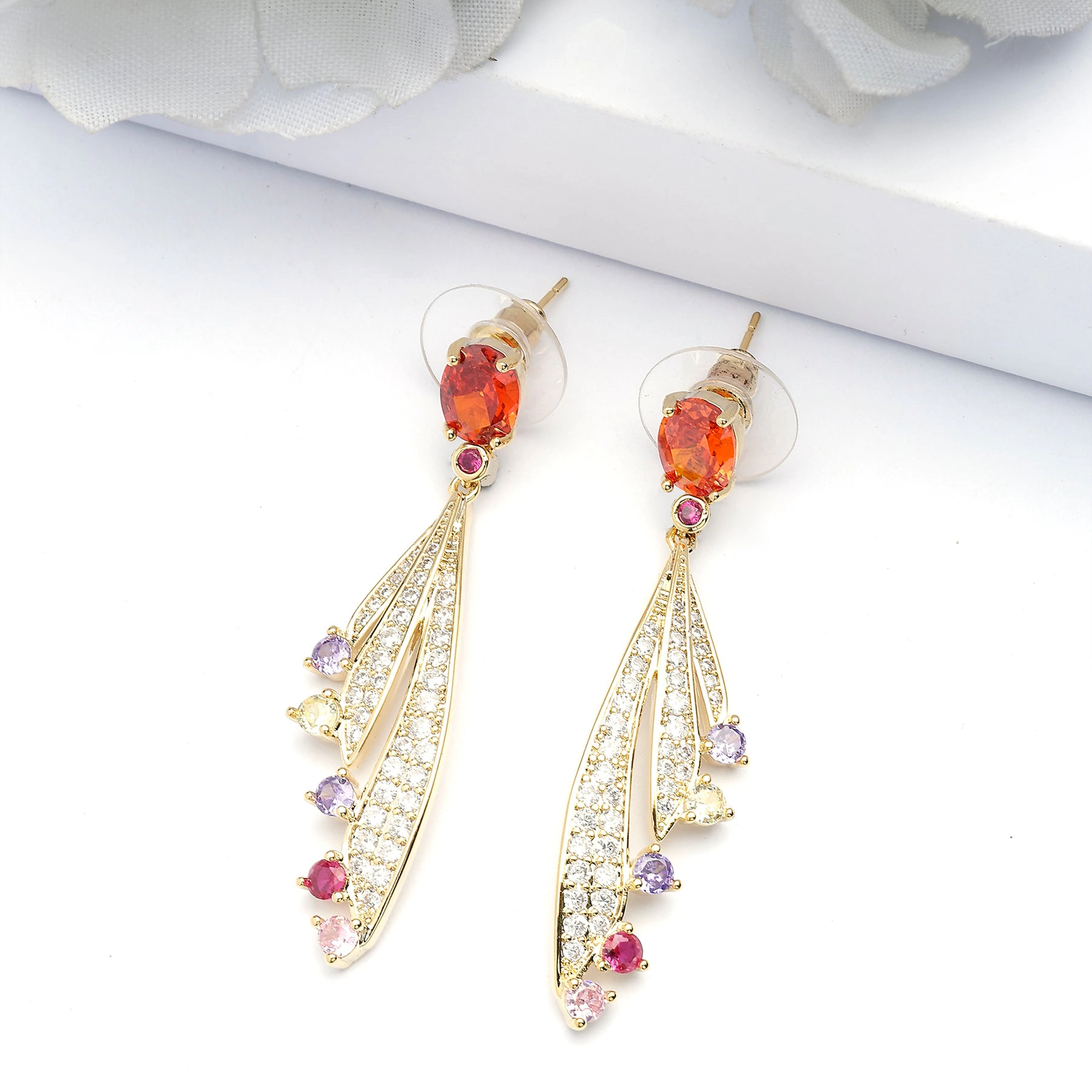 AGP PARIS Womens Feather drop Earrings
