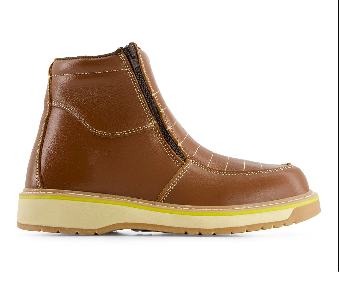 Forastero Mens Leather Booties With Double Zipper
