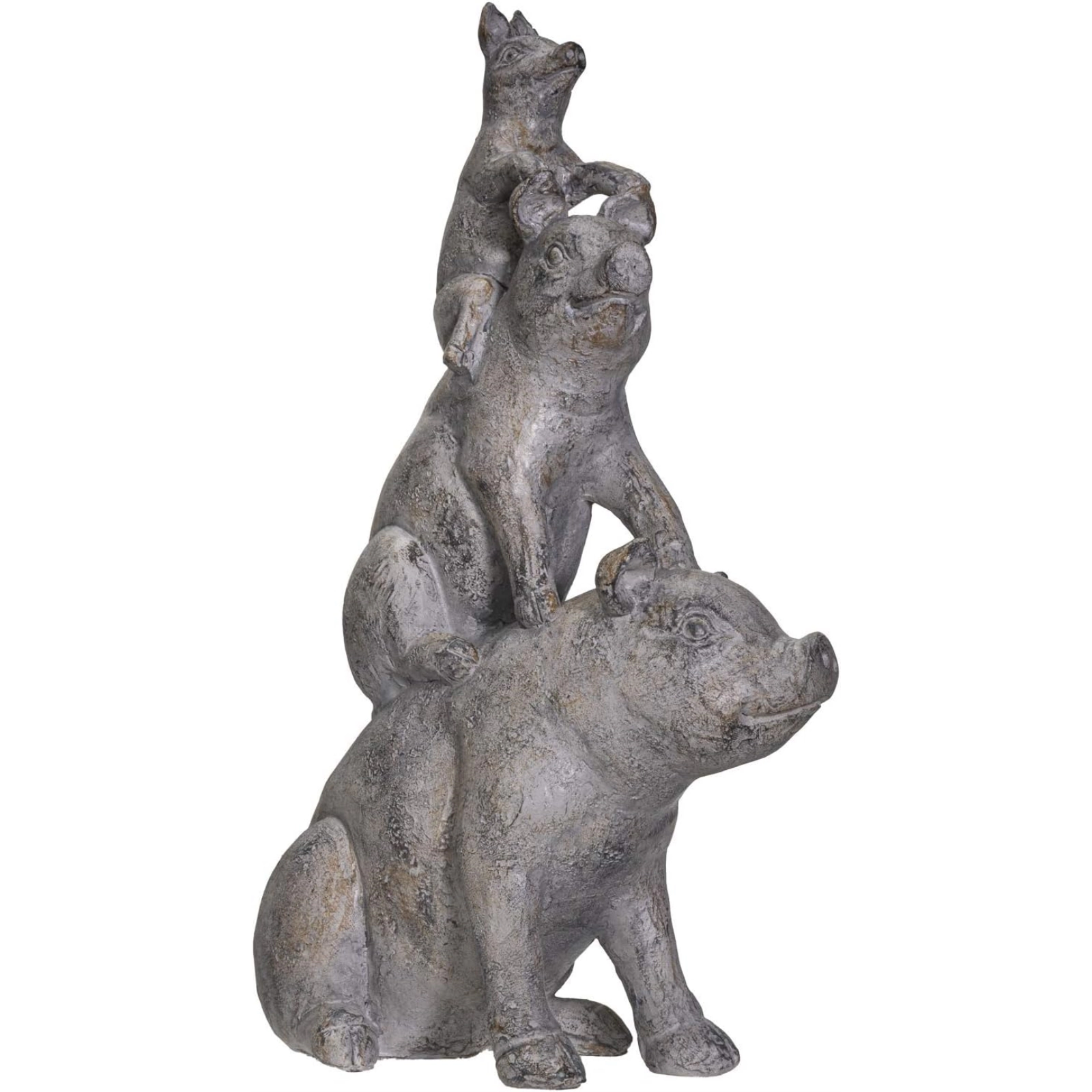 Pacific Giftware Stacked Pig Farm Animals Resin Statue Figurine 14.25 inch