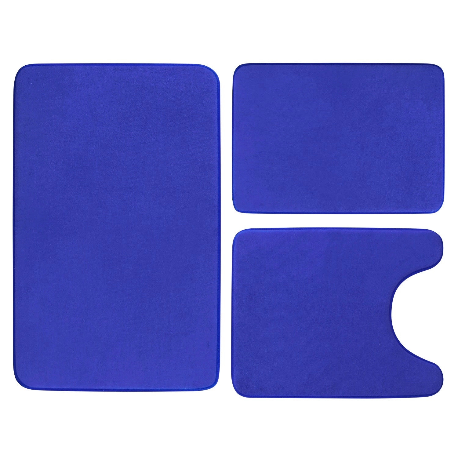 GBruno 3-Piece Plush Velvet Bathroom Rug Set