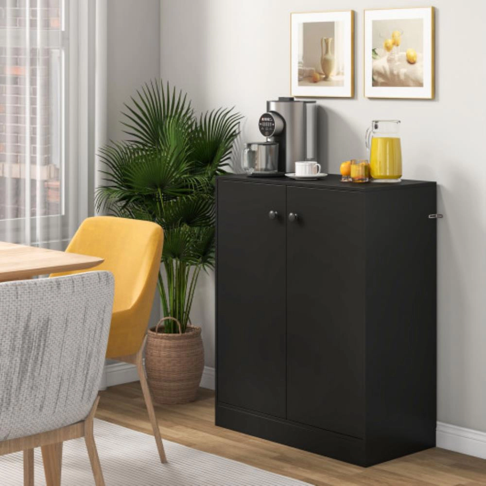 Hivvago 2-Door Modern Floor Storage Cabinet With 3-Tier Shelf