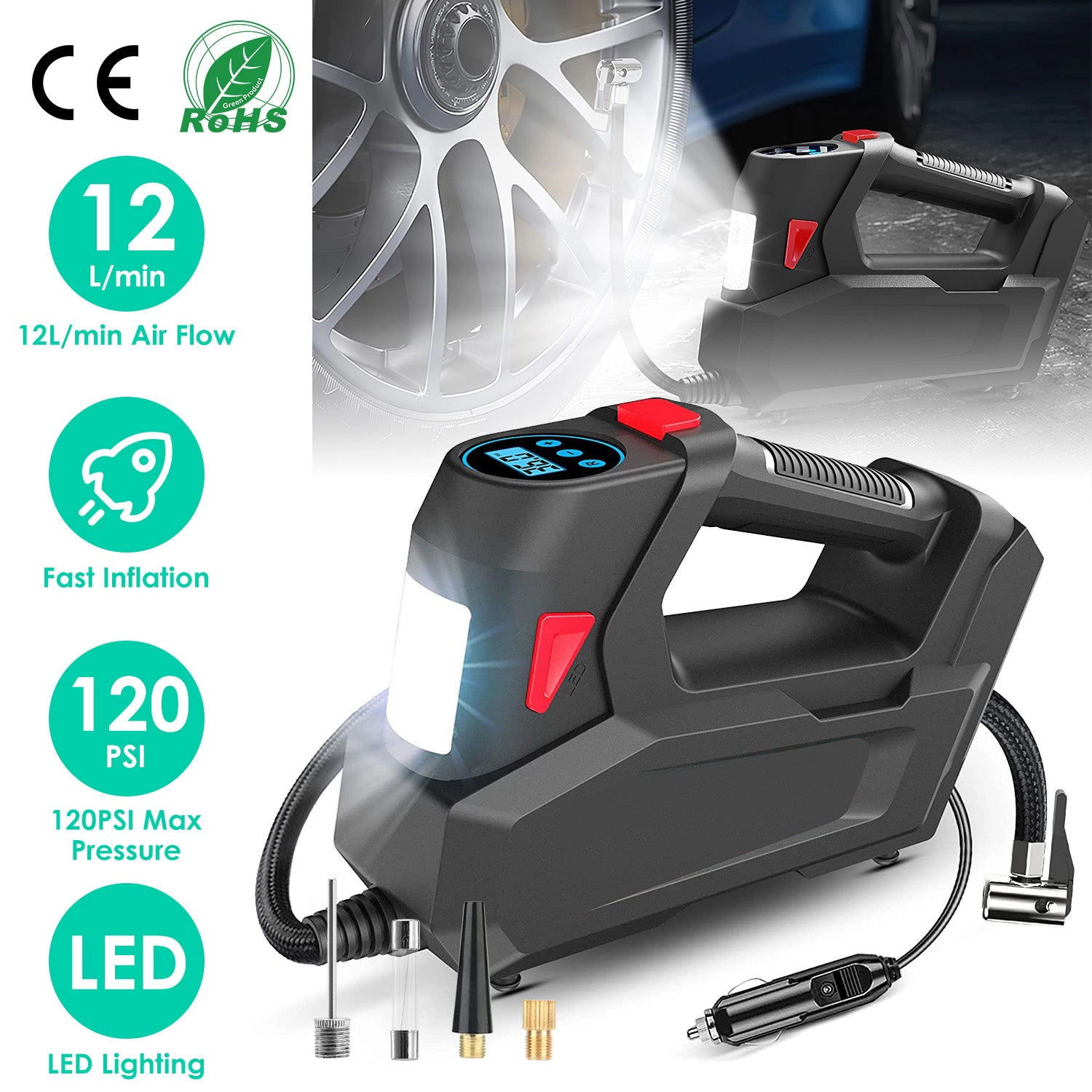 GBruno Portable Digital Tire Inflator