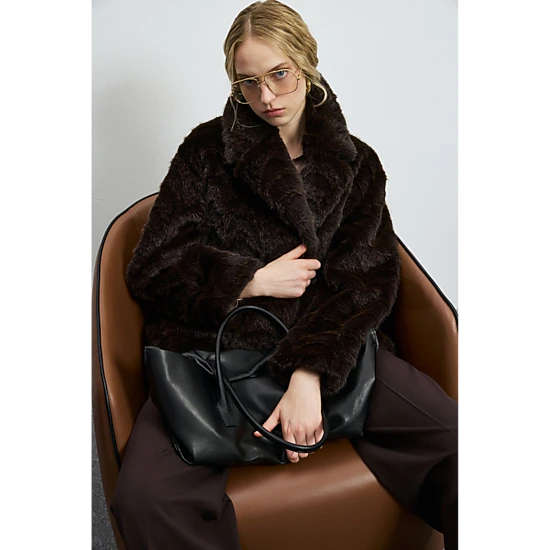 Lufian Women's Fur Crop Coat, Color: Brown - JCPenney
