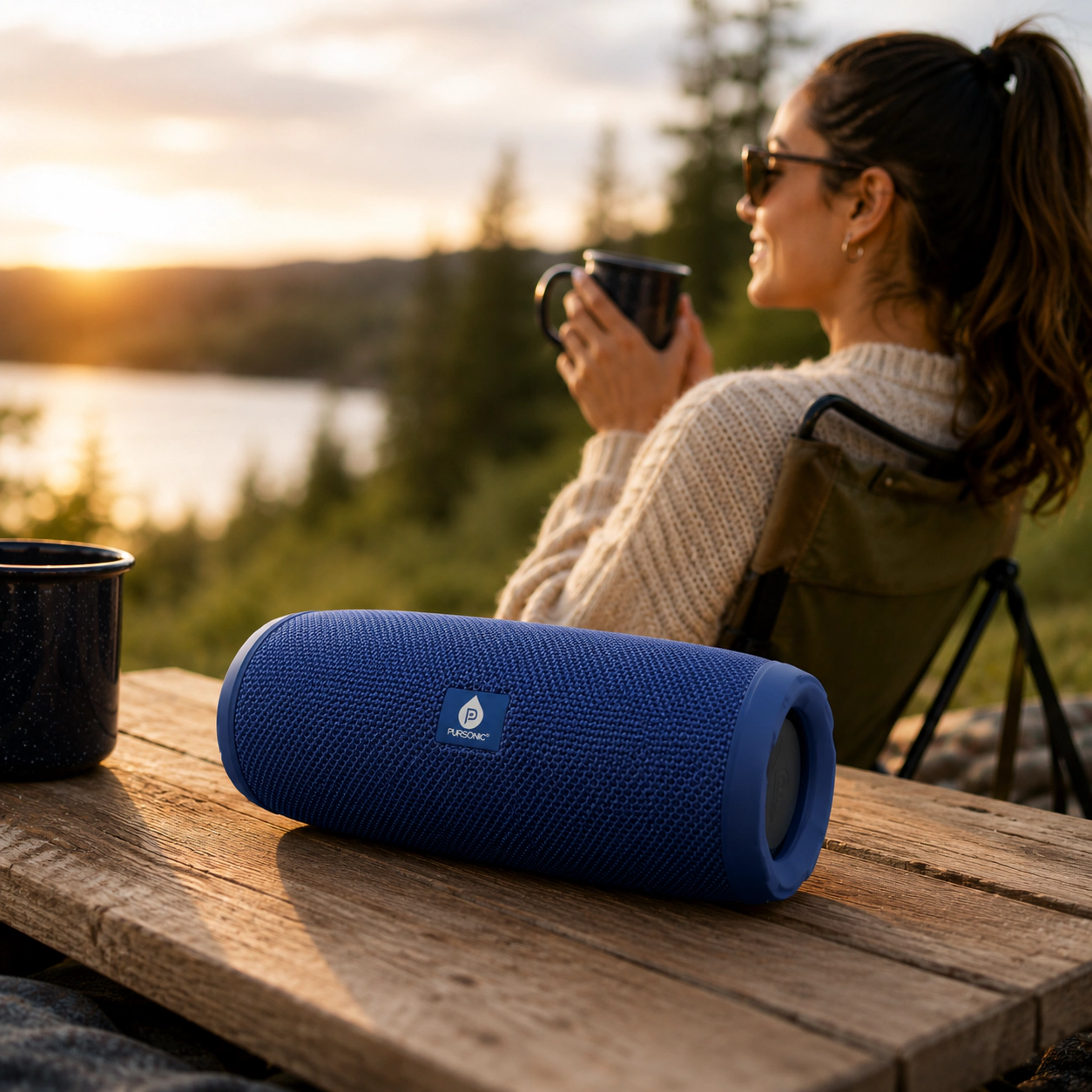 Pursonic Unisex Portable Travel & Outdoor Essentials Water Bottle Speaker, Wireless Speaker & Solar Power Bank Bundle