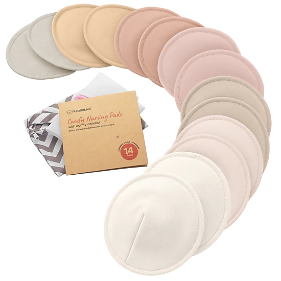 KeaBabies 14-Pack Comfy Nursing Pads, Postpartum Breastfeeding Pads