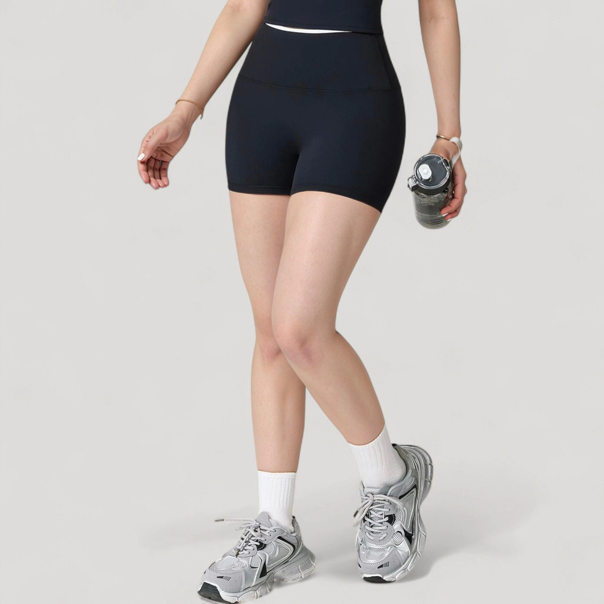 Anna-Kaci Women's High Waist Athletic Shorts with Stretch Fabric and Contour Fit Waistband