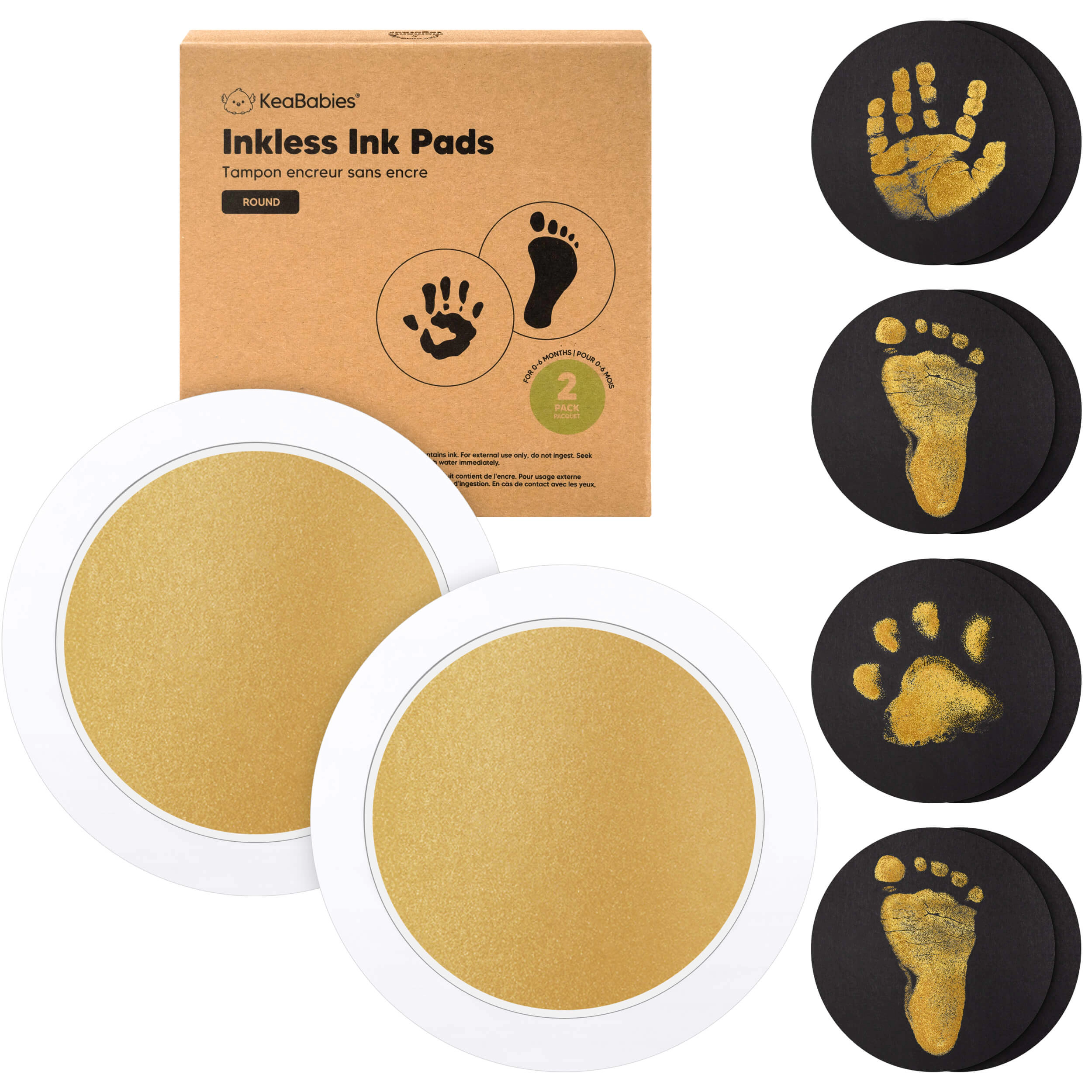KeaBabies 2-Pack Inkless Ink Pads, Regular