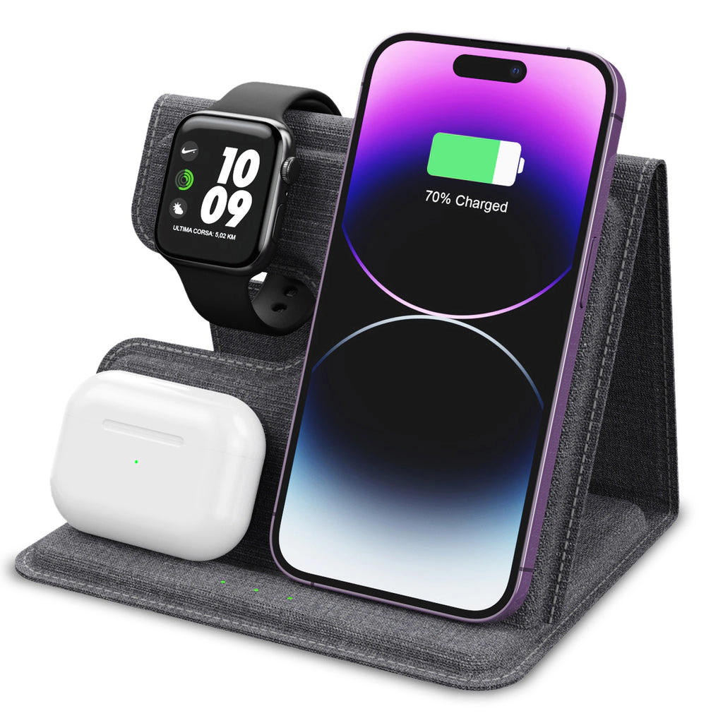 Alpha Digital 18W, 3-in-1 Device, SmartPhone, Earbuds, iWatch - Wireless Charger