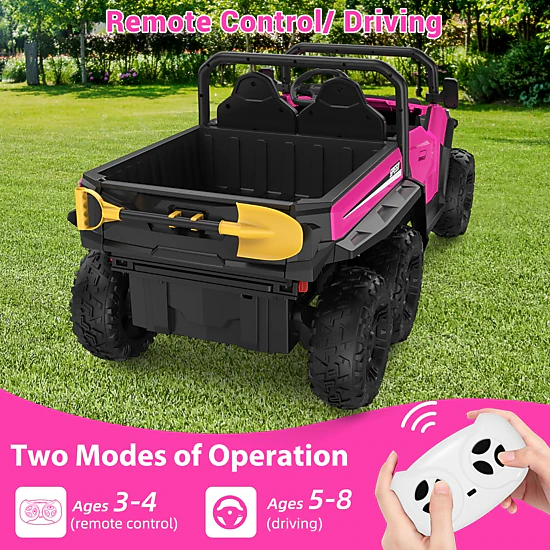 Howbow 24V 2-Seater 4WD 6-Wheel Ride-On Dump Truck with Remote Control ...