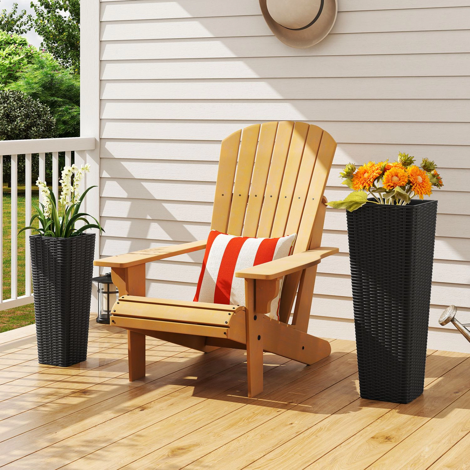 SlickBlue Tall and Short Flower Pots with Drainage Design for Patio, Balcony & Garden Decor