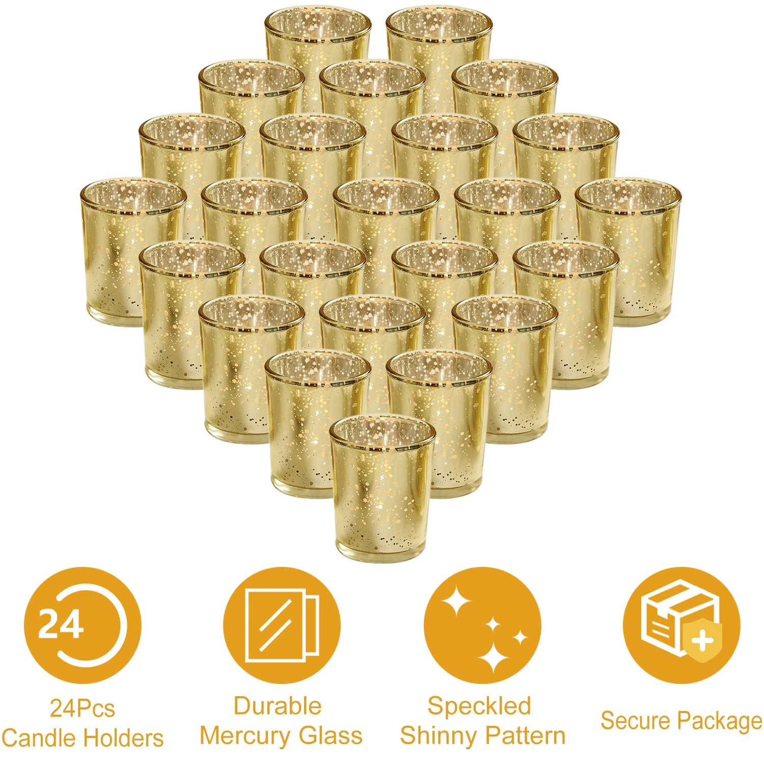 GBruno 24-Piece Mercury Glass Votive Candle Holders