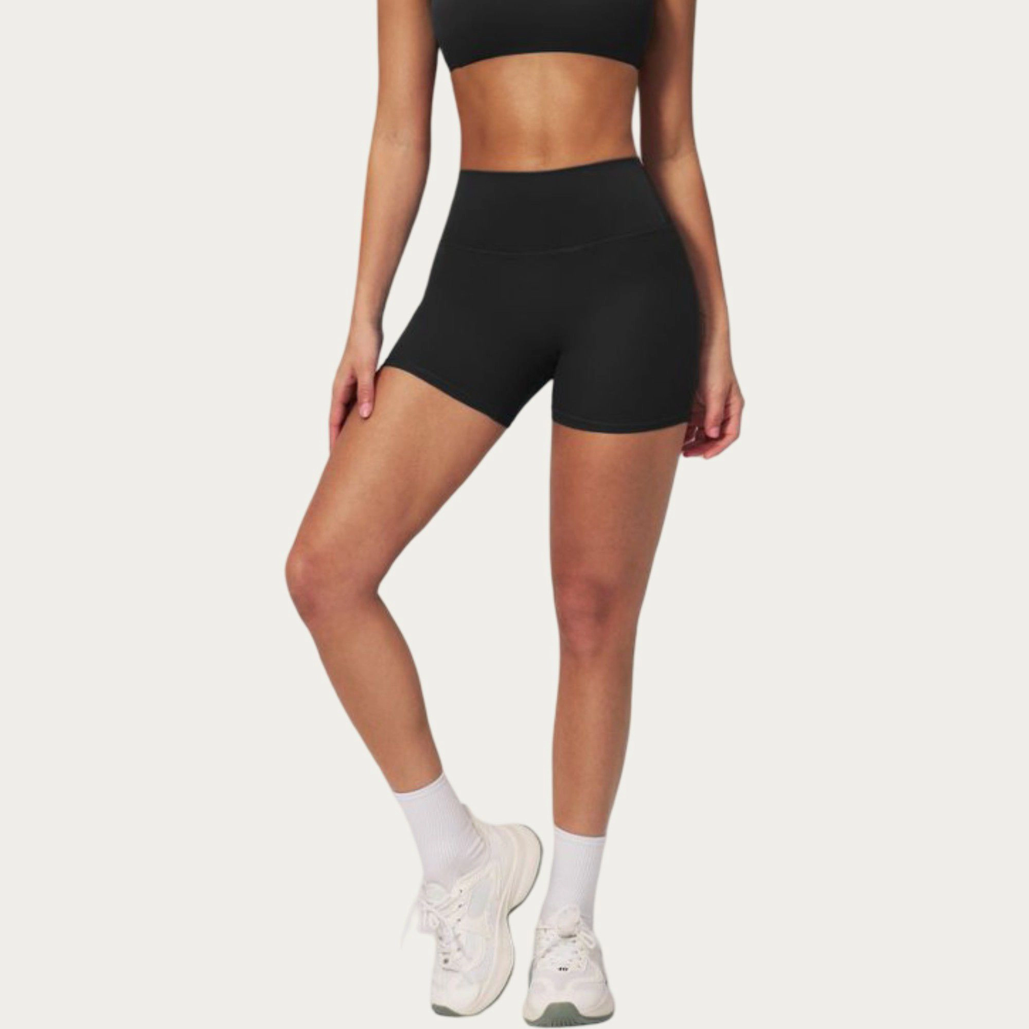 Anna-Kaci Women's High Waist Mini Biker Shorts with Smooth Stretch Fabric and Seam Detail
