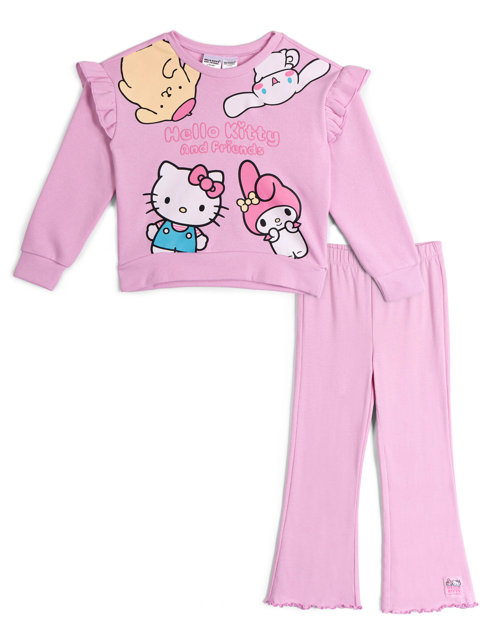 Hello Kitty Girls' Fleece Sweatshirt and Flared Leggings Set