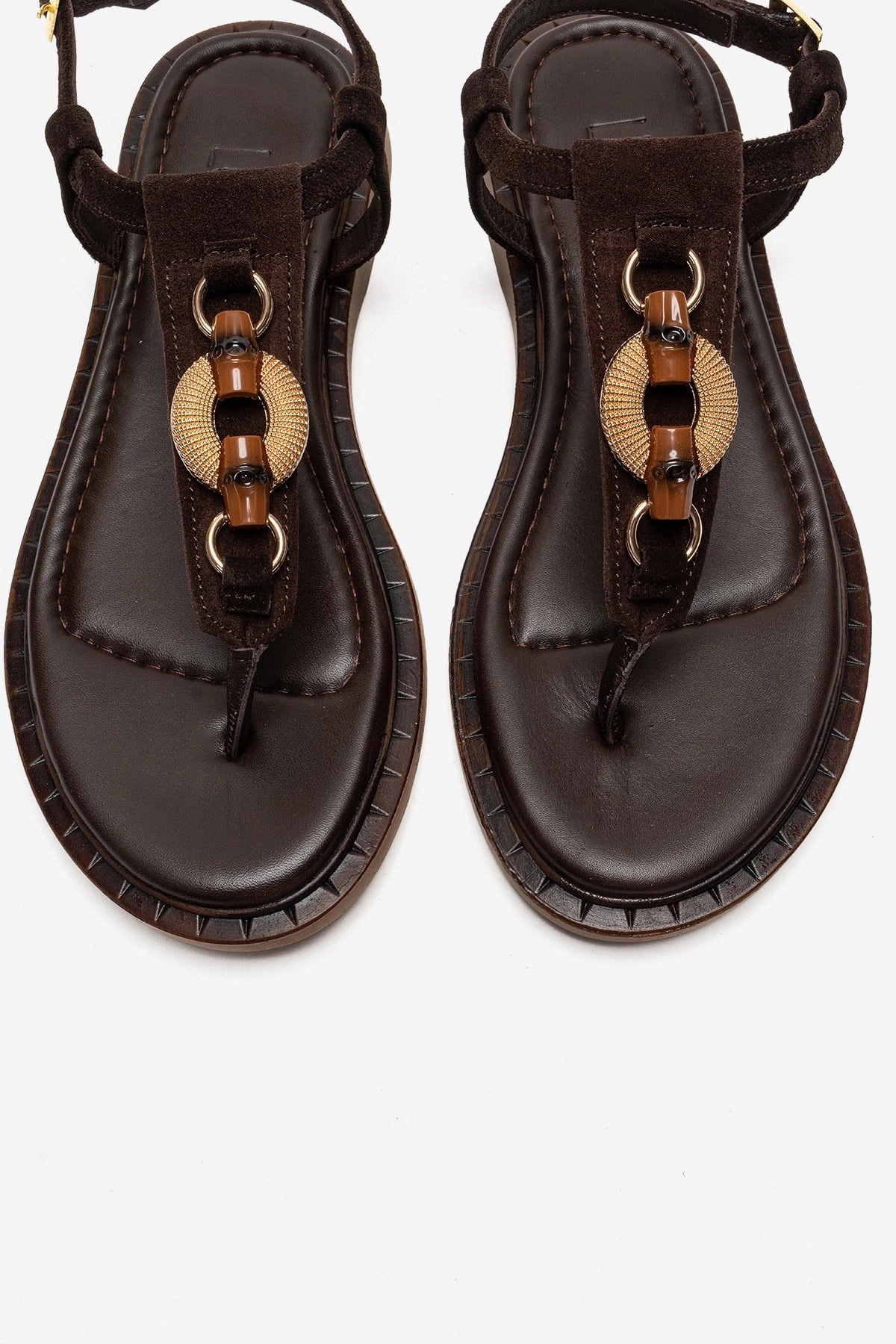 Forever & Always Womens Tiana Leather Buckled Sandals