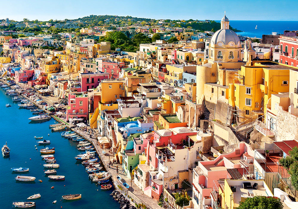CASTORLAND 500 Piece Jigsaw Puzzles, Corricella, Italy, Seaside, Summer holiday place, B-53742