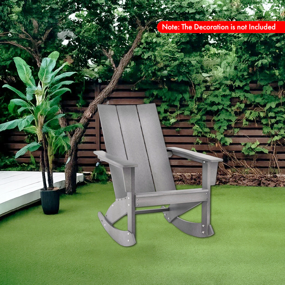 Hivvago Rocking Adirondack Chair with Ergonomic Curved Back for Patio or Balcony