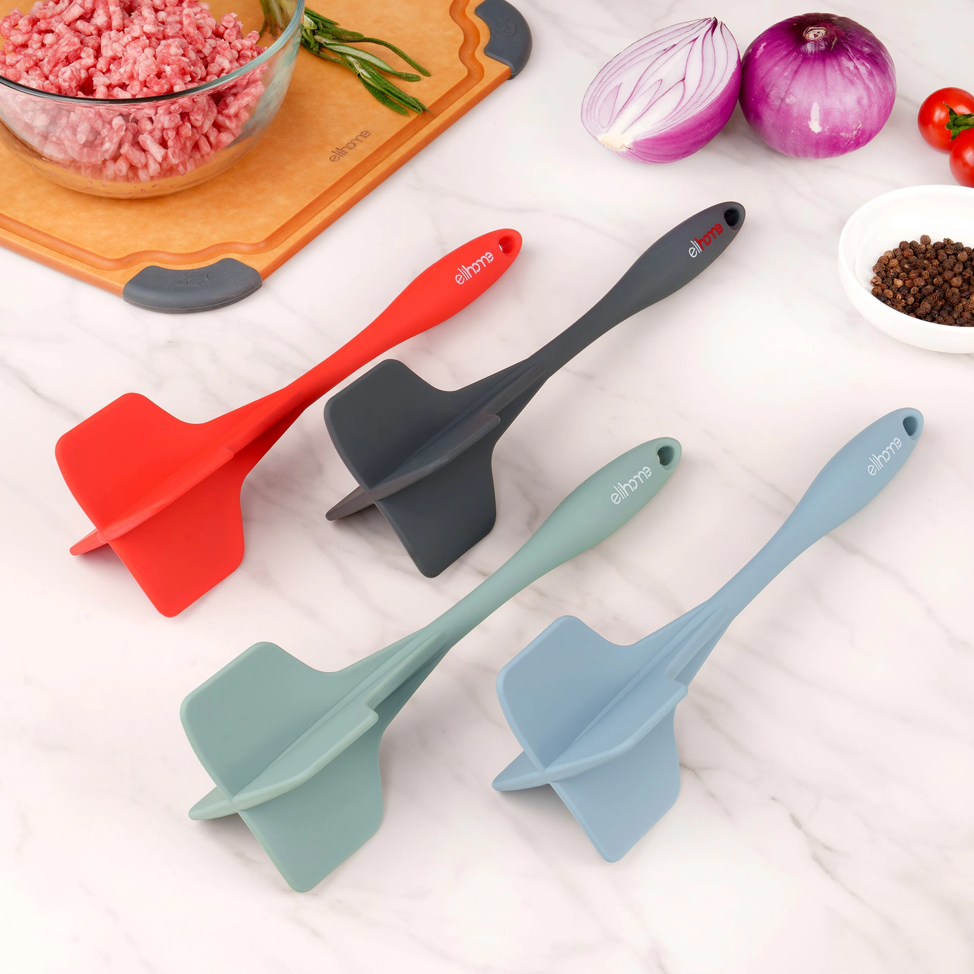 Elihome Silicone 4-Blade Ground Meat Chopper & Masher