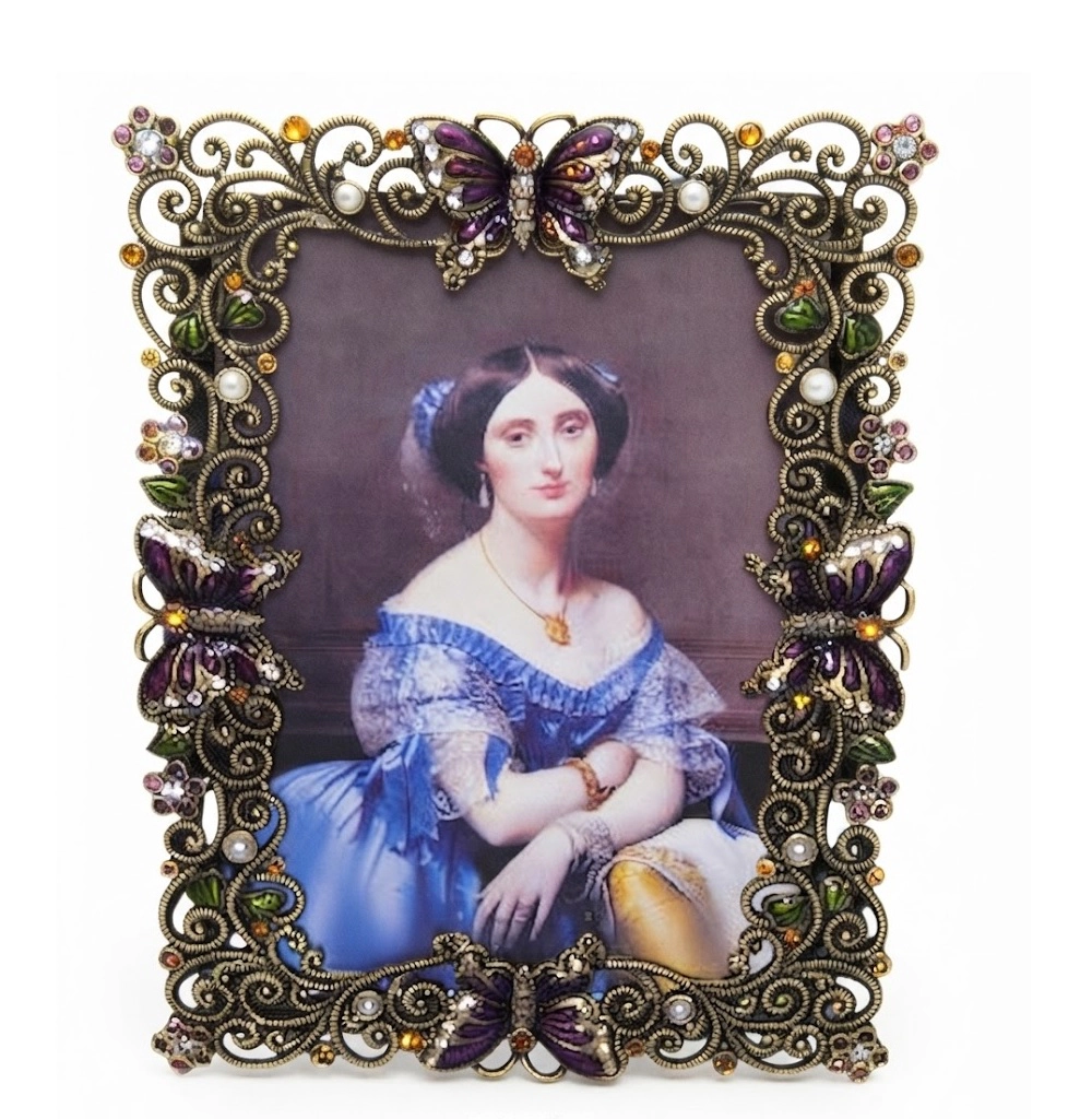Jiallo Opulent Baroque Jeweled Photo Frame - holds 4x6"