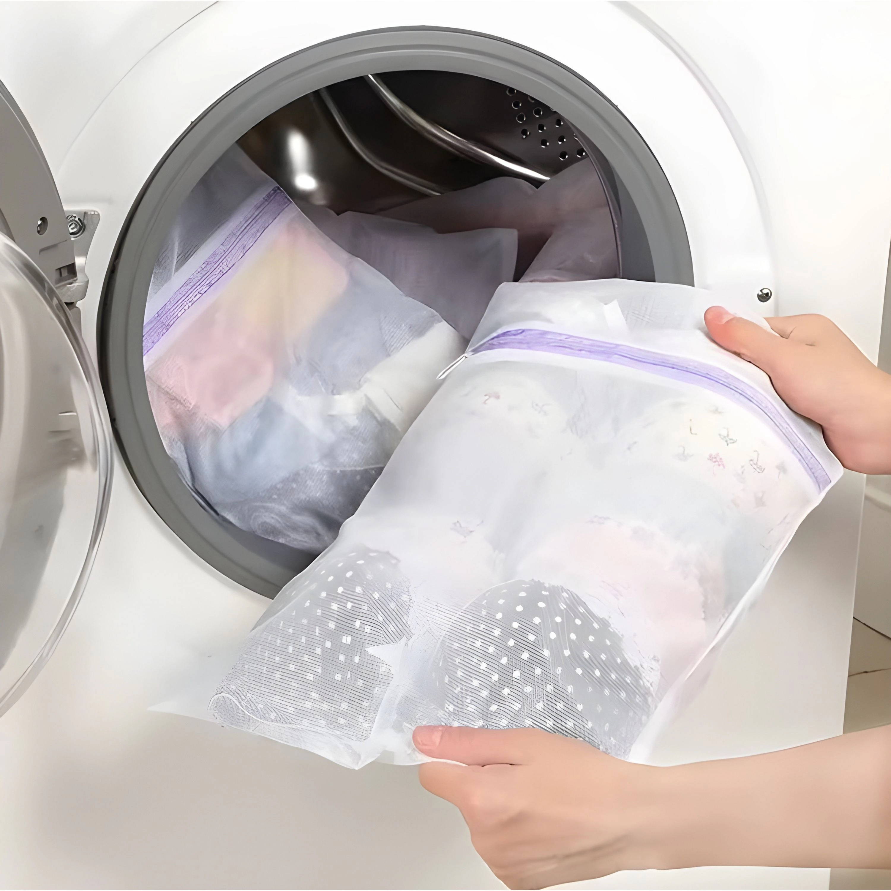 Kitcheniva 3 Pack Resuable Purple Laundry Mesh Bags For Clothes, Delicates, Shoes