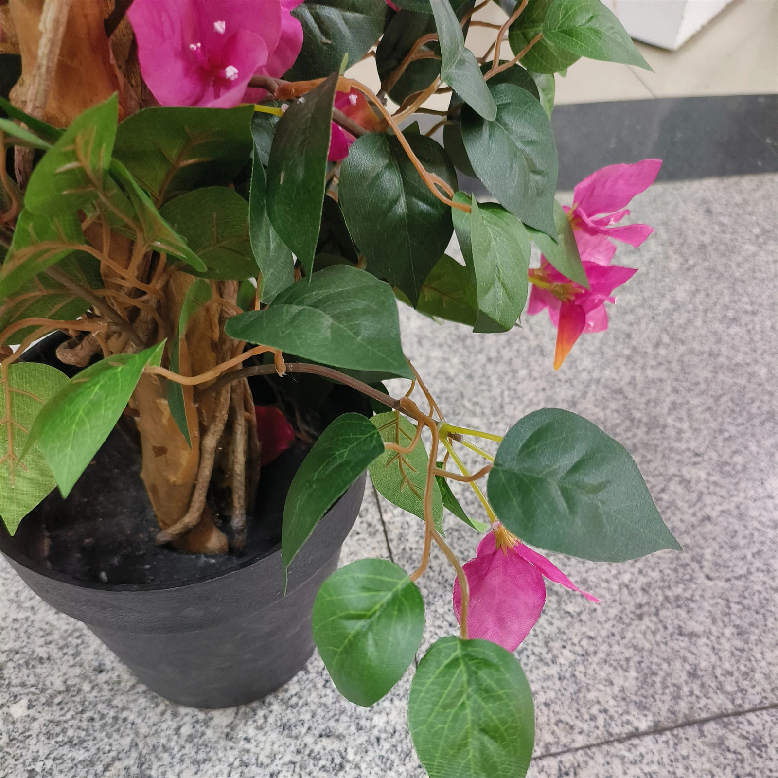 73in Artificial Bougainvillea Tree with Flowers, Realistic Faux Blooming Tree in Pot, Silk Flower Fake Plant