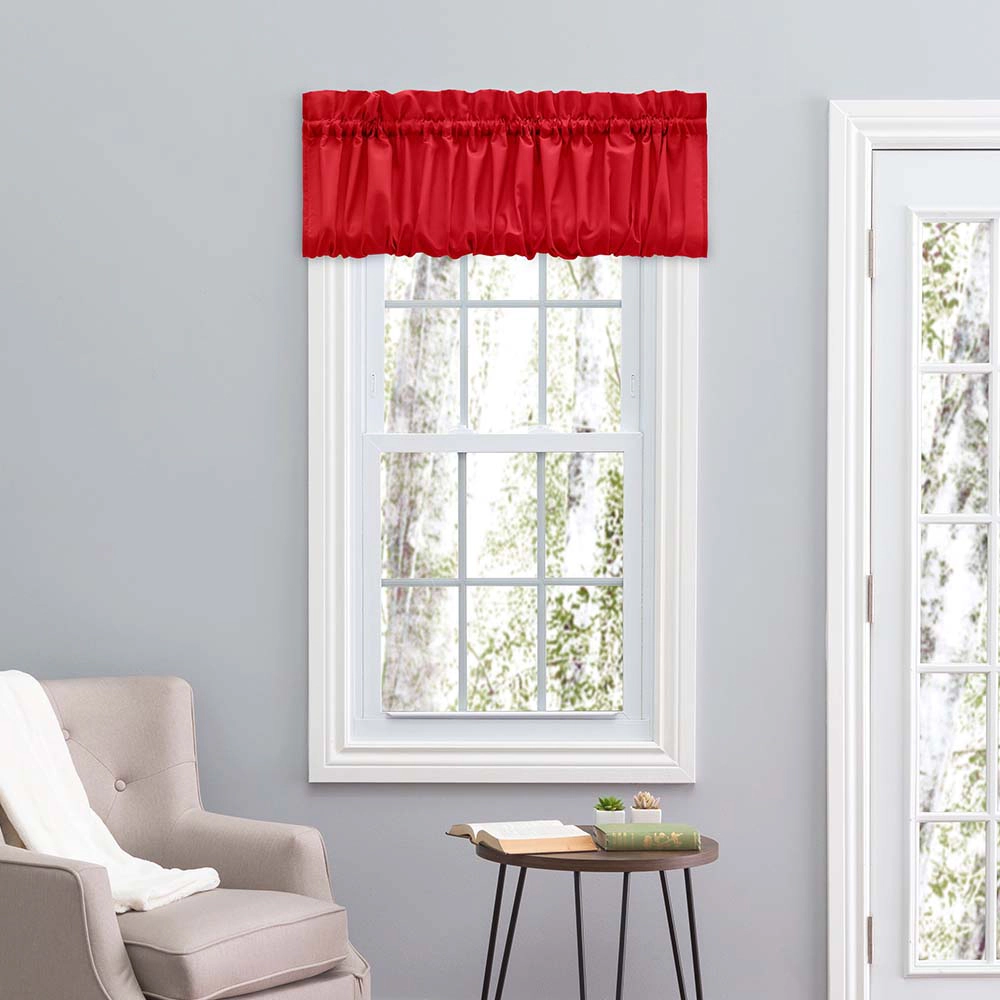 Ellis Stacey 1.5" Rod Pocket High Quality Fabric Solid Color Window Balloon Valance 60"x15